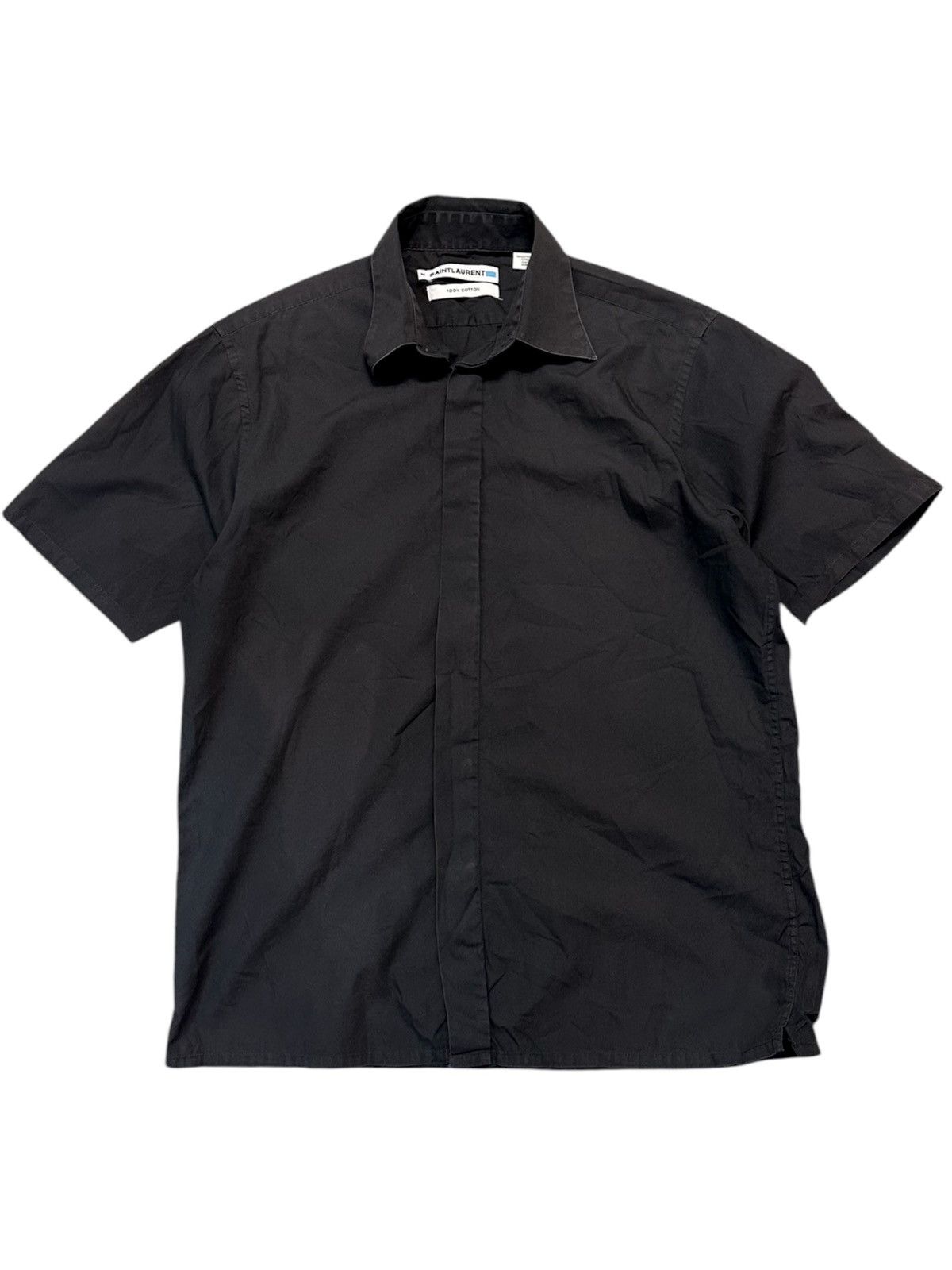 Saint Laurent Paris Poplin Black Shirt