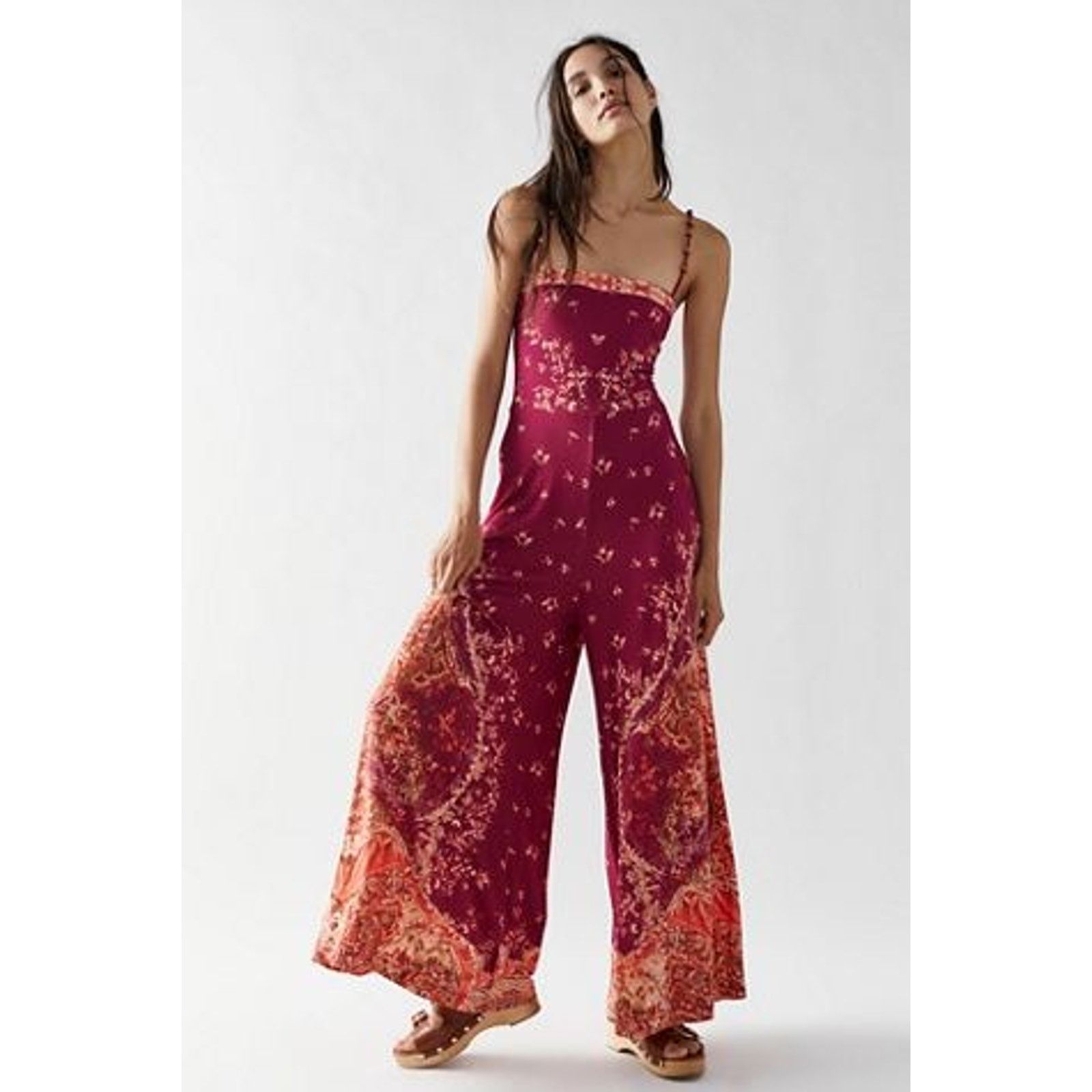 Free People New Free People Astrid Wide-Leg Jumpsuit $288 SMALL Boho Size 28" / US 6 / IT 42 - 2 Thumbnail