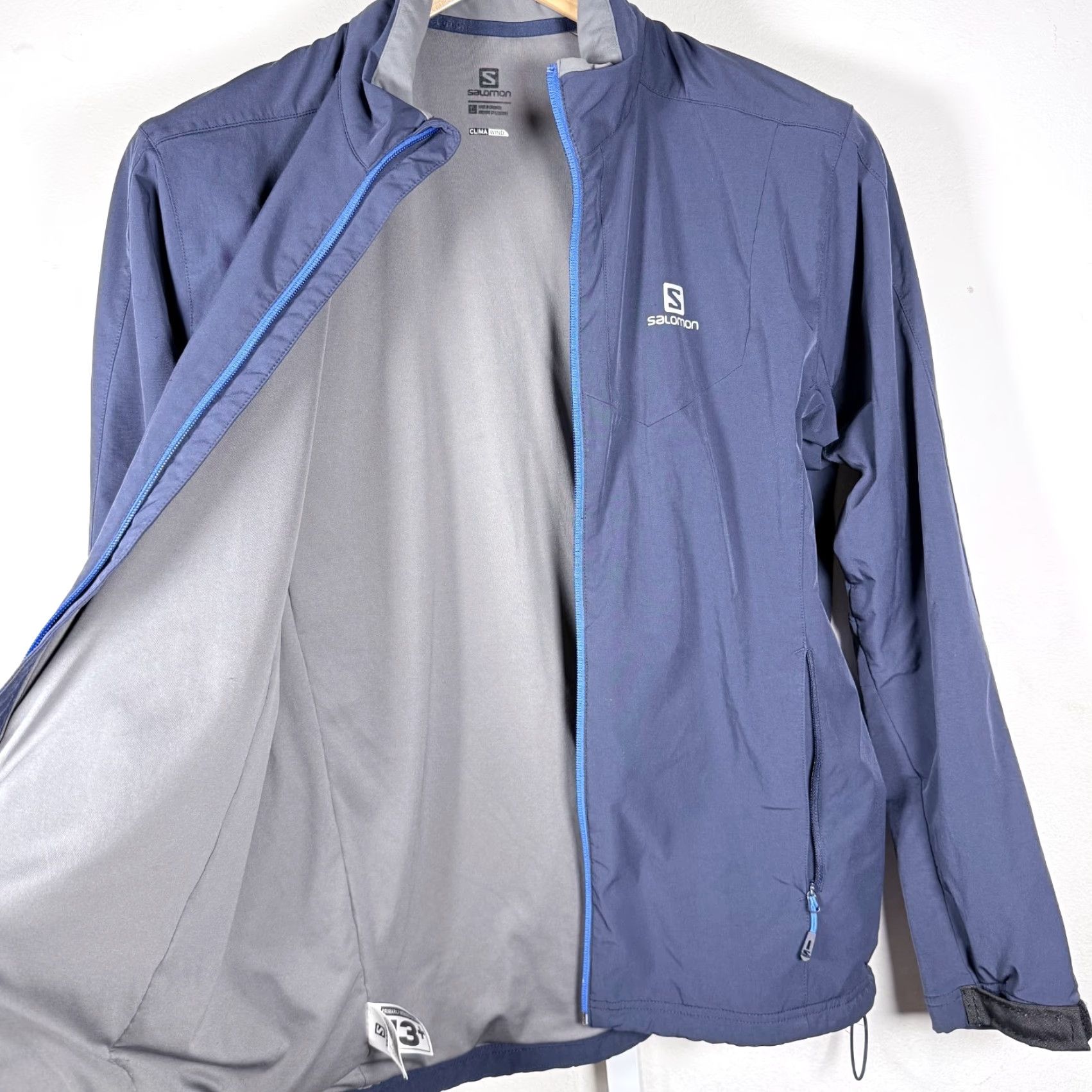 Salomon Salomon Jacket Men L Navy Blue Full Zip Clima Wind Outdoor Hiking Size US L / EU 52-54 / 3 - 3 Thumbnail