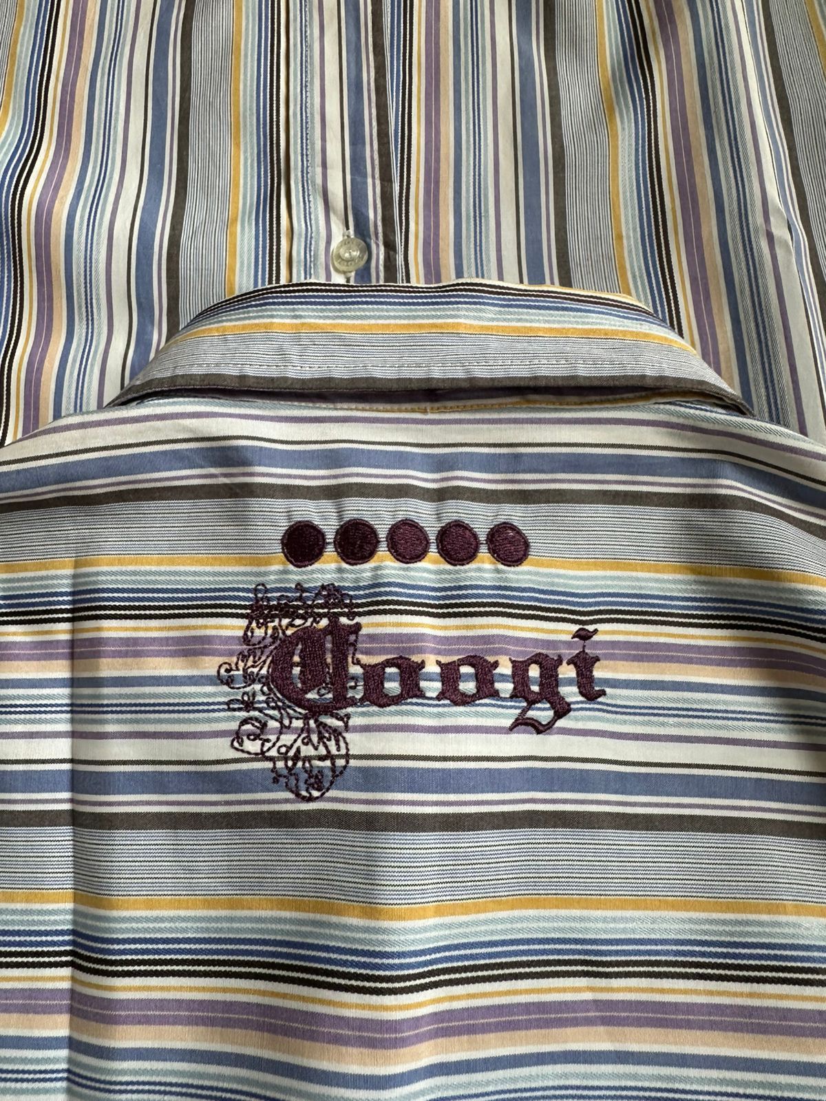 Coogi Coogi formal stripe multicolor shirt short sleeve Size US XXL / EU 58 / 5 - 3 Thumbnail
