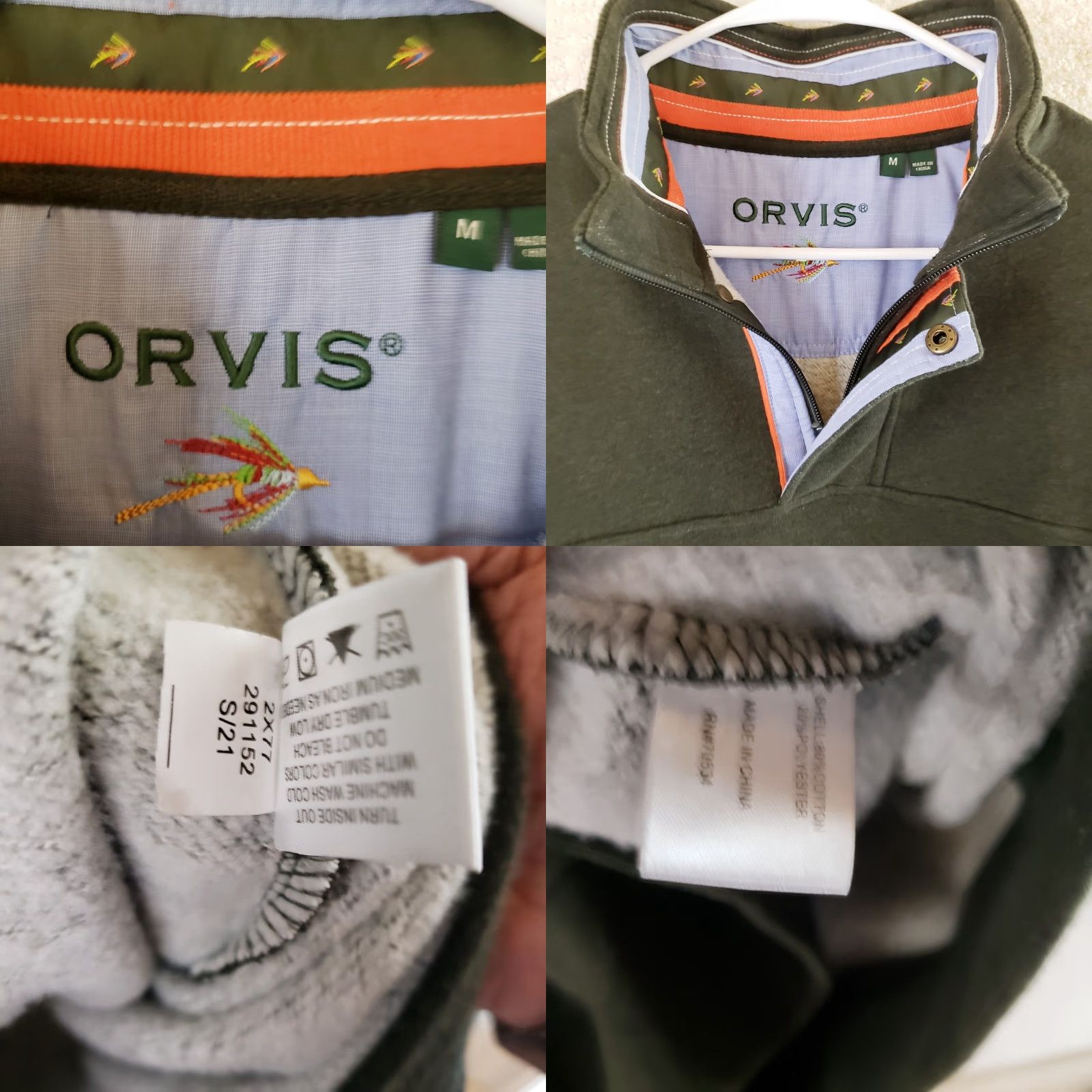 Orvis Orvis Sweater Mens Medium Green 1/4 Zip Outdoors Hiking Mock Neck Pullover Size US M / EU 48-50 / 2 - 9 Thumbnail