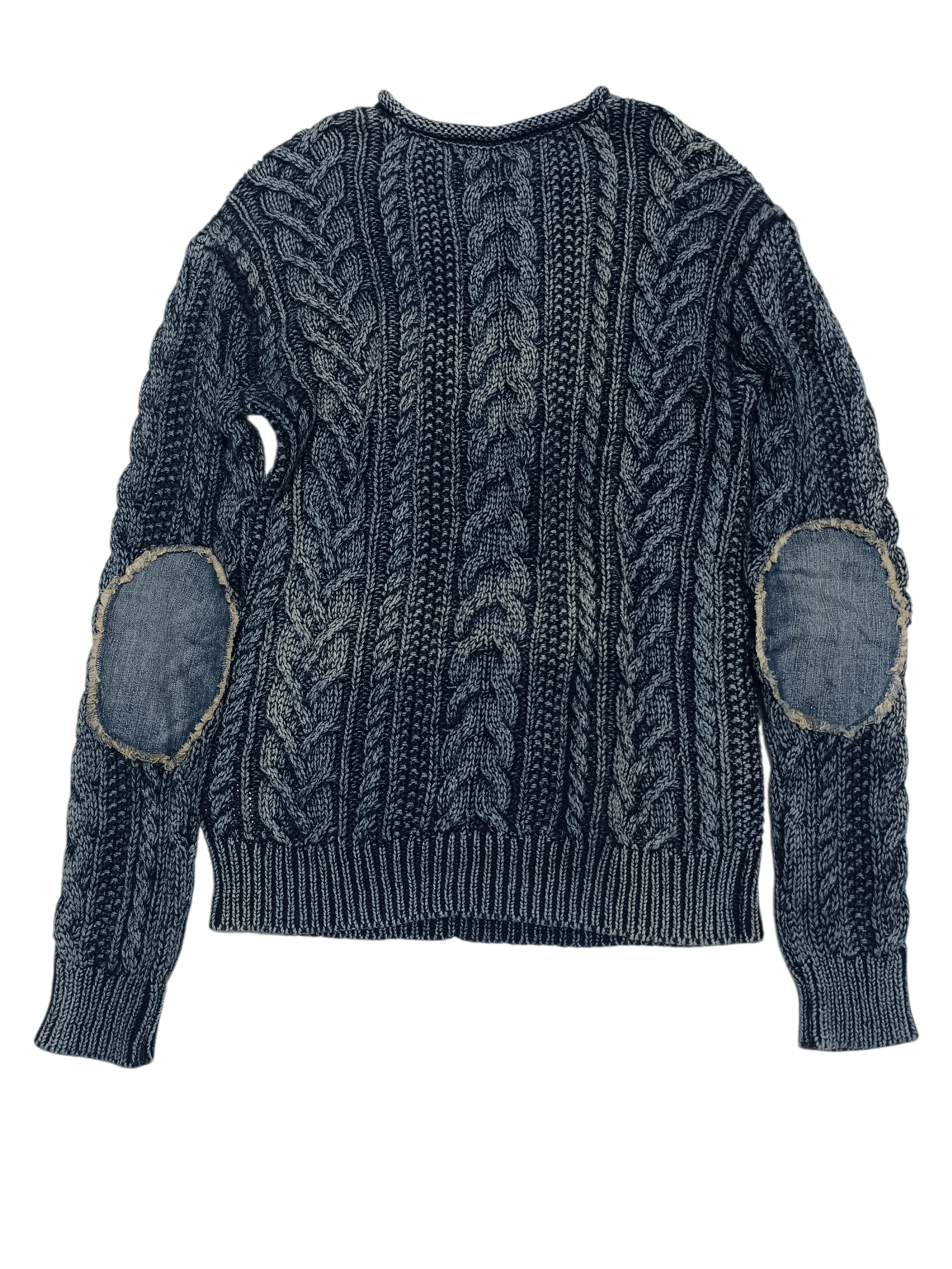 Denim & Supply Ralph Lauren Sweater Knit Indigo Dyed Wash Elbow Patch Denim Size US M / EU 48-50 / 2 - 12 Thumbnail