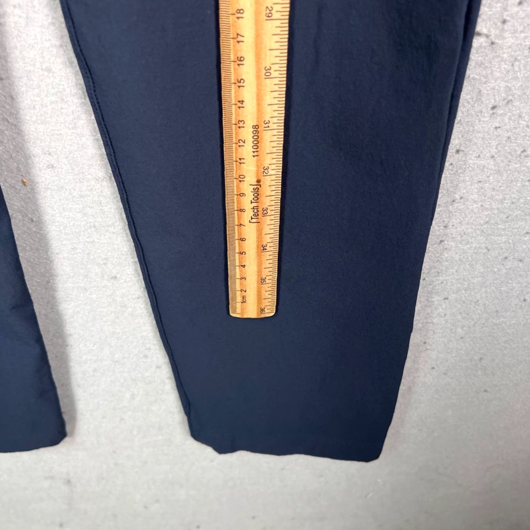 Vintage Mens Slim Fit Navy Blue Chino Pants Office Commute - 30 Regular, Polyester Elastane Cotton, Flat Front, Tapered Leg, Dress Pants, Casual, Men Size US 30 / EU 46 - 6 Thumbnail