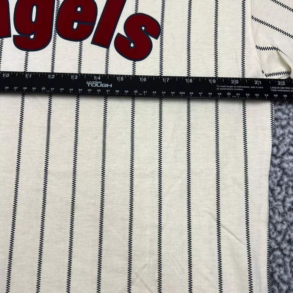 Mitchell & Ness Los Angeles LA Angels Shirt Men White Pinstripes Cotton L Size US L / EU 52-54 / 3 - 6 Thumbnail