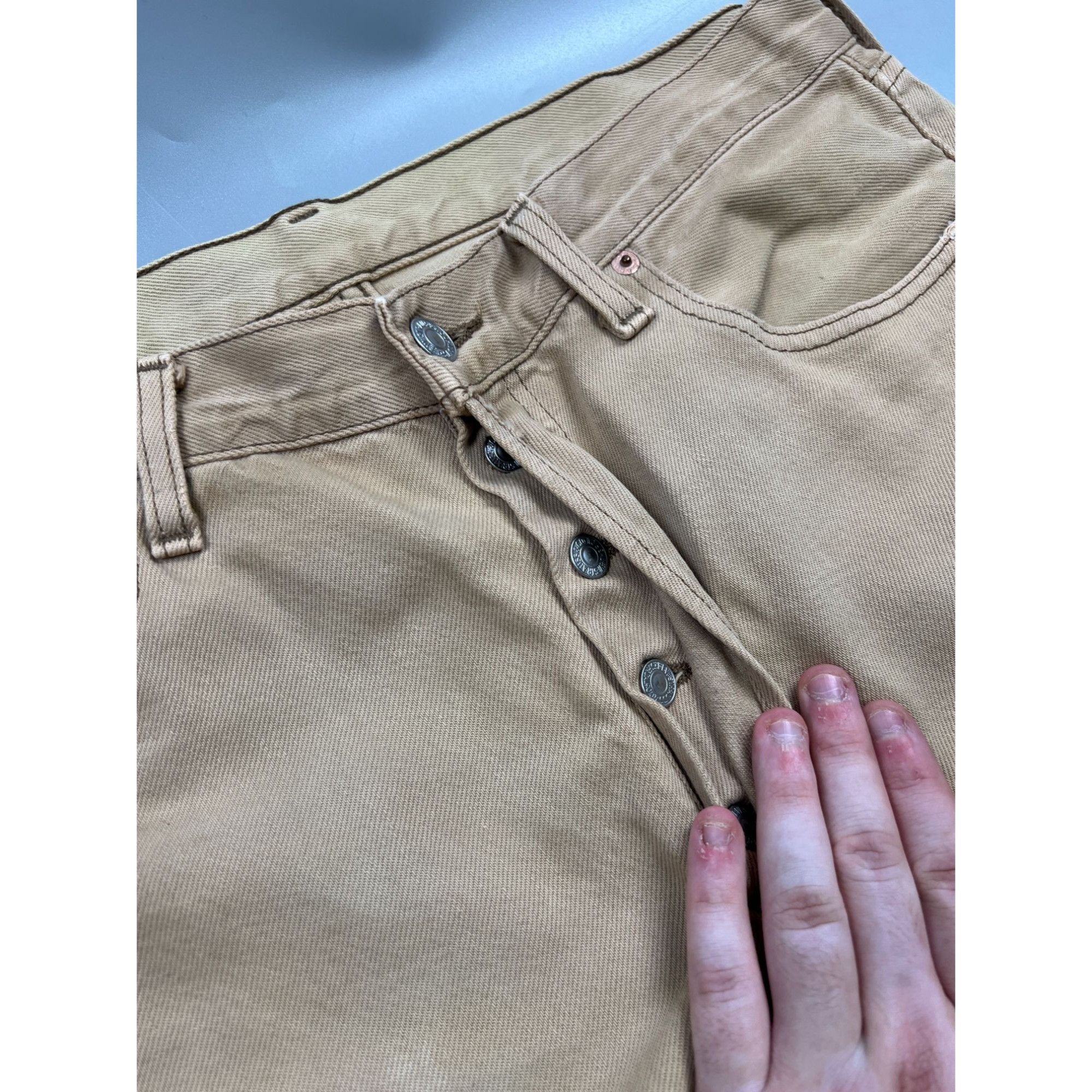 Levi's Levi’s 501 Made in USA Mustard Denim Jeans Pants (Y0892) Size US 34 / EU 50 - 10 Thumbnail