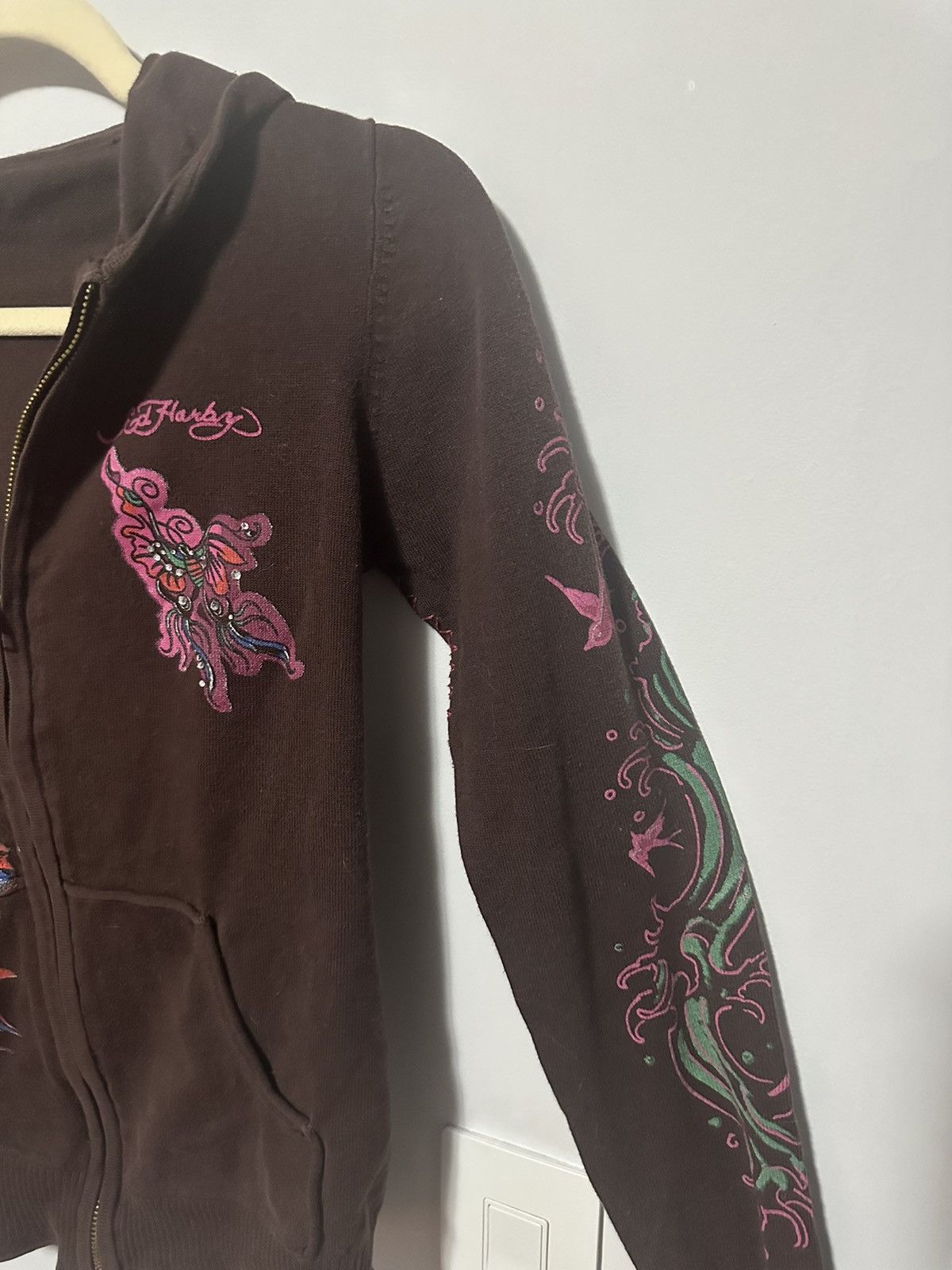 Ed Hardy × Vintage Fitted knitted y2k Sanjoy Ed Hardy Zip up Size S / US 4 / IT 40 - 3 Thumbnail