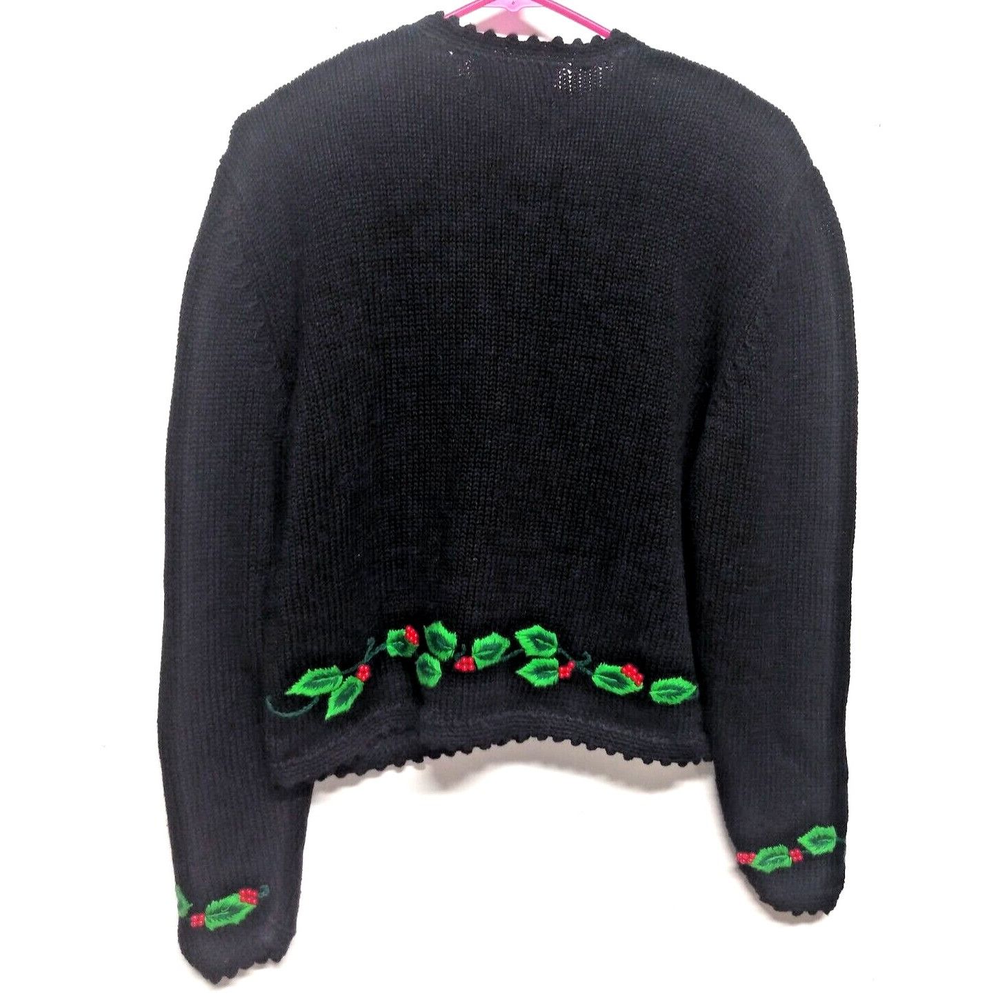 Designer Vintage Bechamel Sweater Womens Sz L Christmas Cardigan Blac Size L / US 10 / IT 46 - 8 Thumbnail