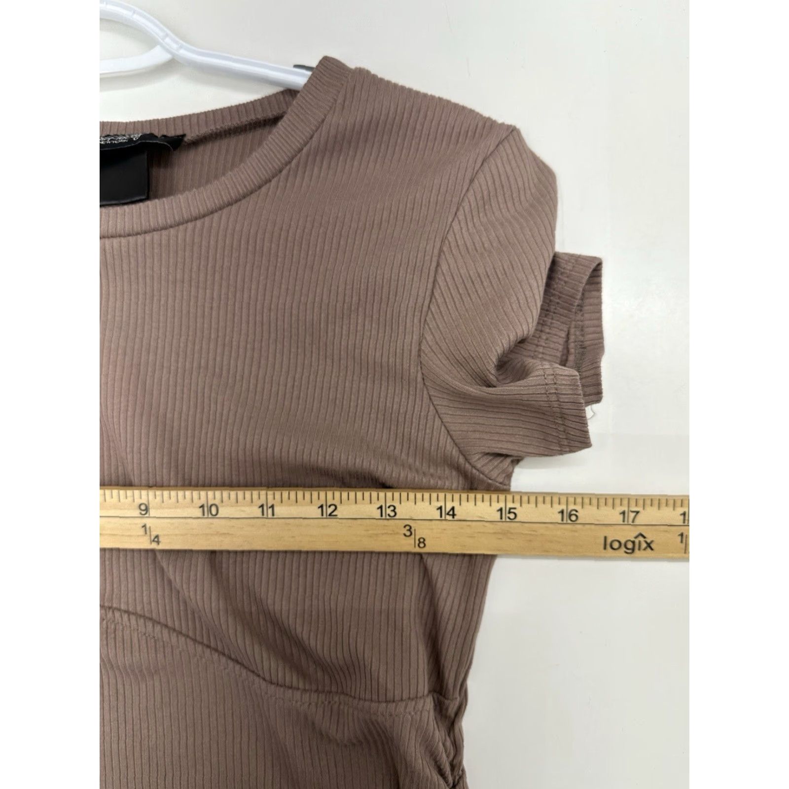 B Sides Just Polly Blouse Shirt Womens Cropped Short Sleeve Pink Large Knit Cotton Regular Size L / US 10 / IT 46 - 6 Thumbnail
