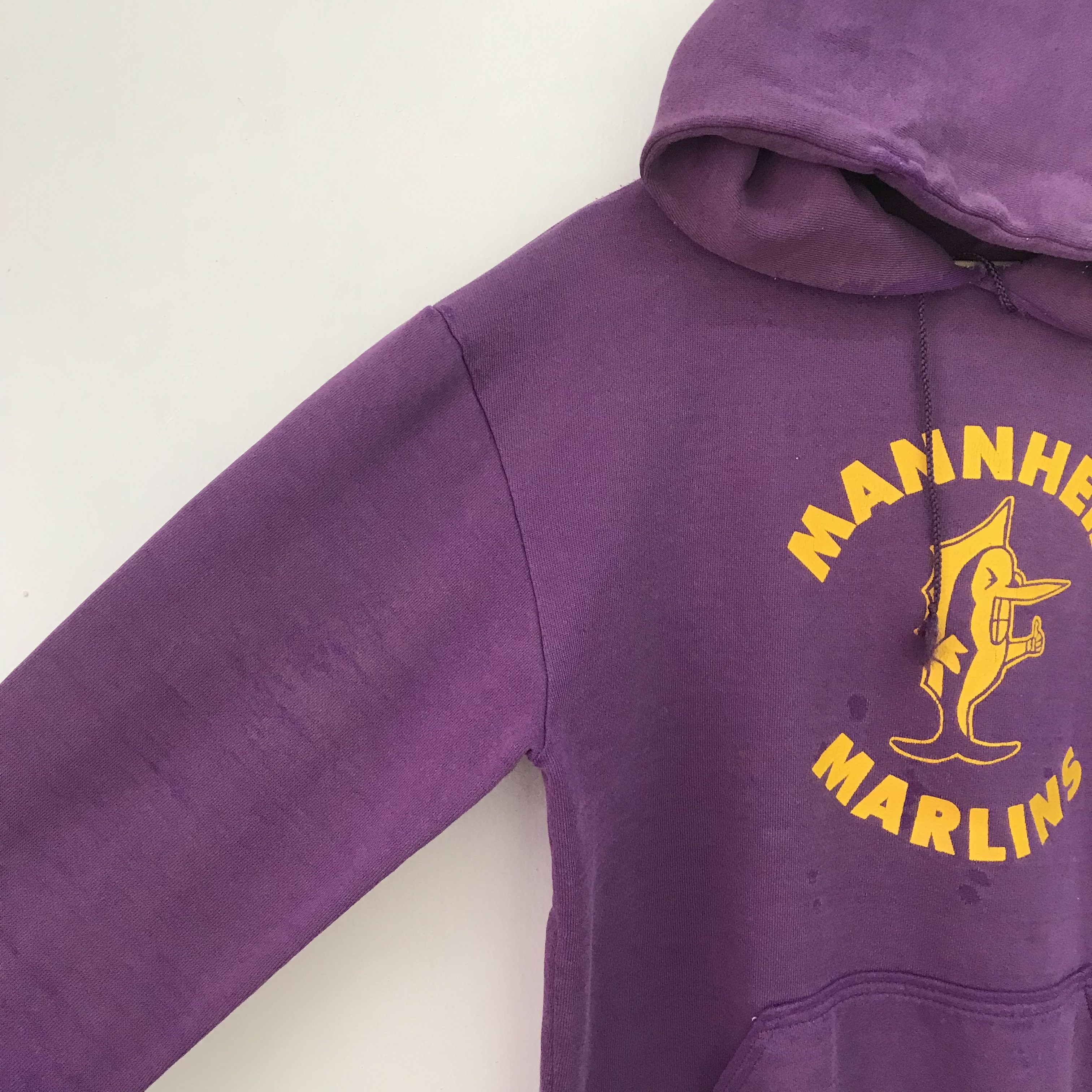 Japanese Brand Vintage 90s Distressed Mannheim Marlins Purple - 449 Size US L / EU 52-54 / 3 - 4 Thumbnail