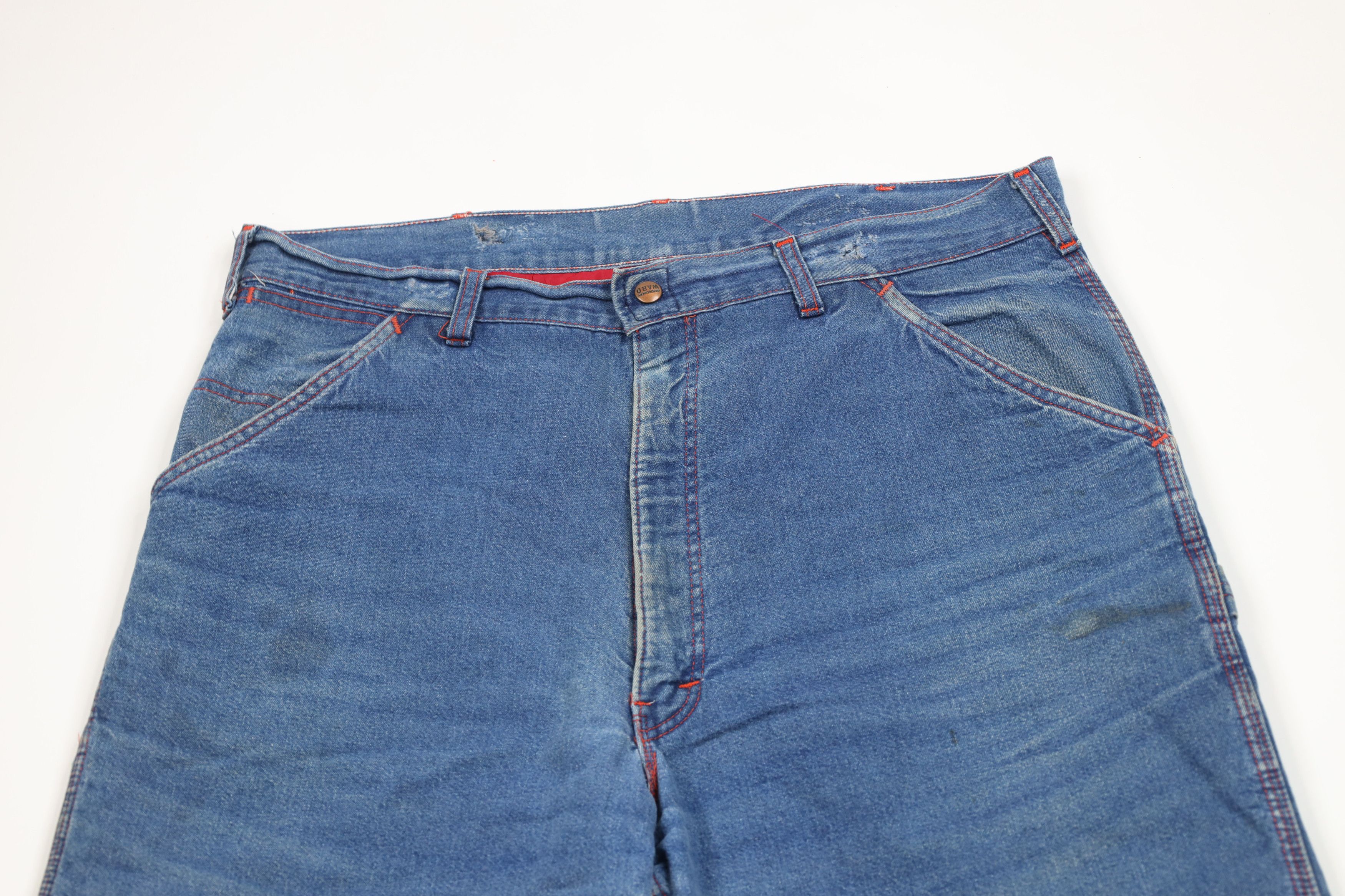 Vintage Vintage 70s Streetwear Lined Wide Leg Dungaree Jeans USA Size US 38 / EU 54 - 3 Thumbnail