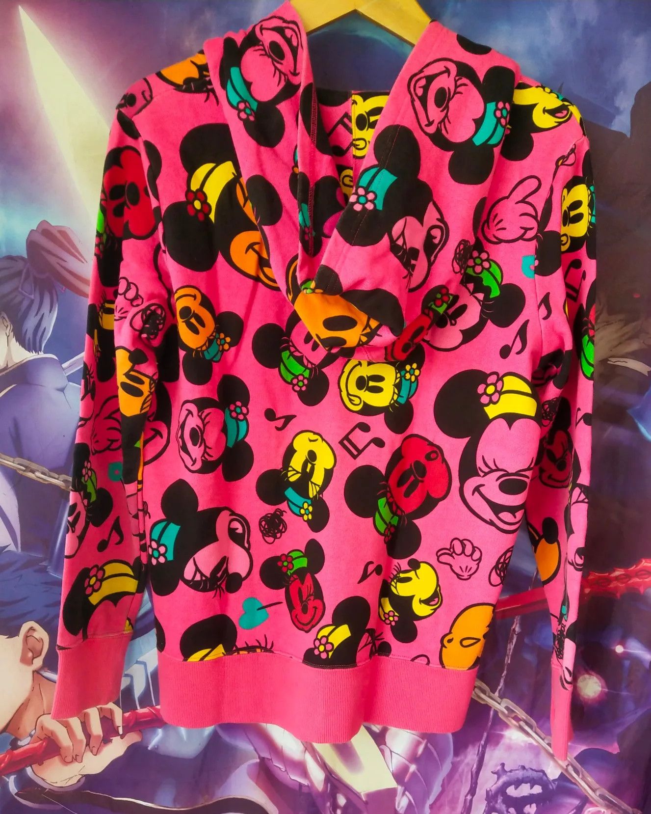 Disney Disney Minnie Mouse Pink AOP Resort Tokyo Cartoon Hoodie Size L / US 10 / IT 46 - 3 Thumbnail