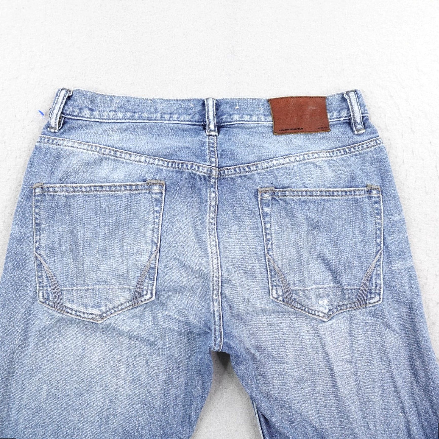 Allsaints All Saints Shorts Mens 30 Blue Denim Damascus Slim Jorts Distressed Button Fly Bermuda Denim Slim Mens 30 Blue Size US 30 / EU 46 - 7 Thumbnail