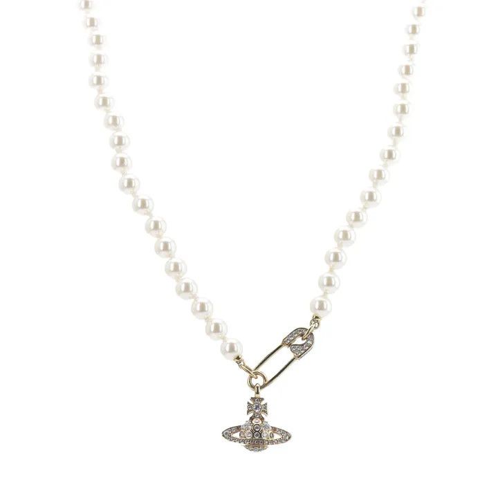 Vivienne Westwood Vivienne Westwood Lucrece Gold Safety Pin Necklace 0079 Size ONE SIZE - 1 Thumbnail