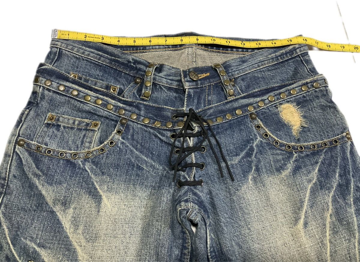 If Six Was Nine Midas Double Waist Lace Up Flared Denim Patchwork Size US 32 / EU 48 - 17 Thumbnail