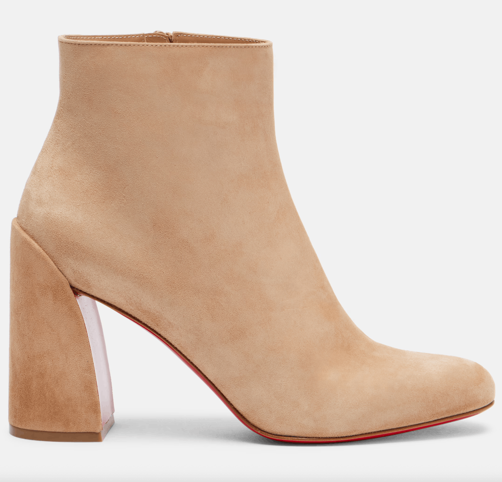 Christian Louboutin Turela 85 Lionne Beige Suede Short Ankle Block Heel Boot 41 Size US 11 / IT 41 - 3 Thumbnail