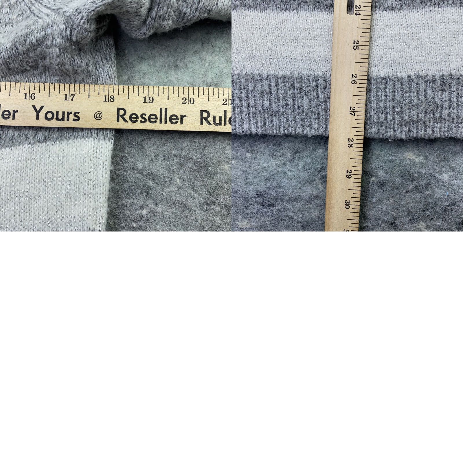 Abercrombie & Fitch Abercrombie & Fitch Womens Sweater Top Small Gray Striped V-Neck Shirt Top Shirt Top Size S / US 4 / IT 40 - 9 Thumbnail