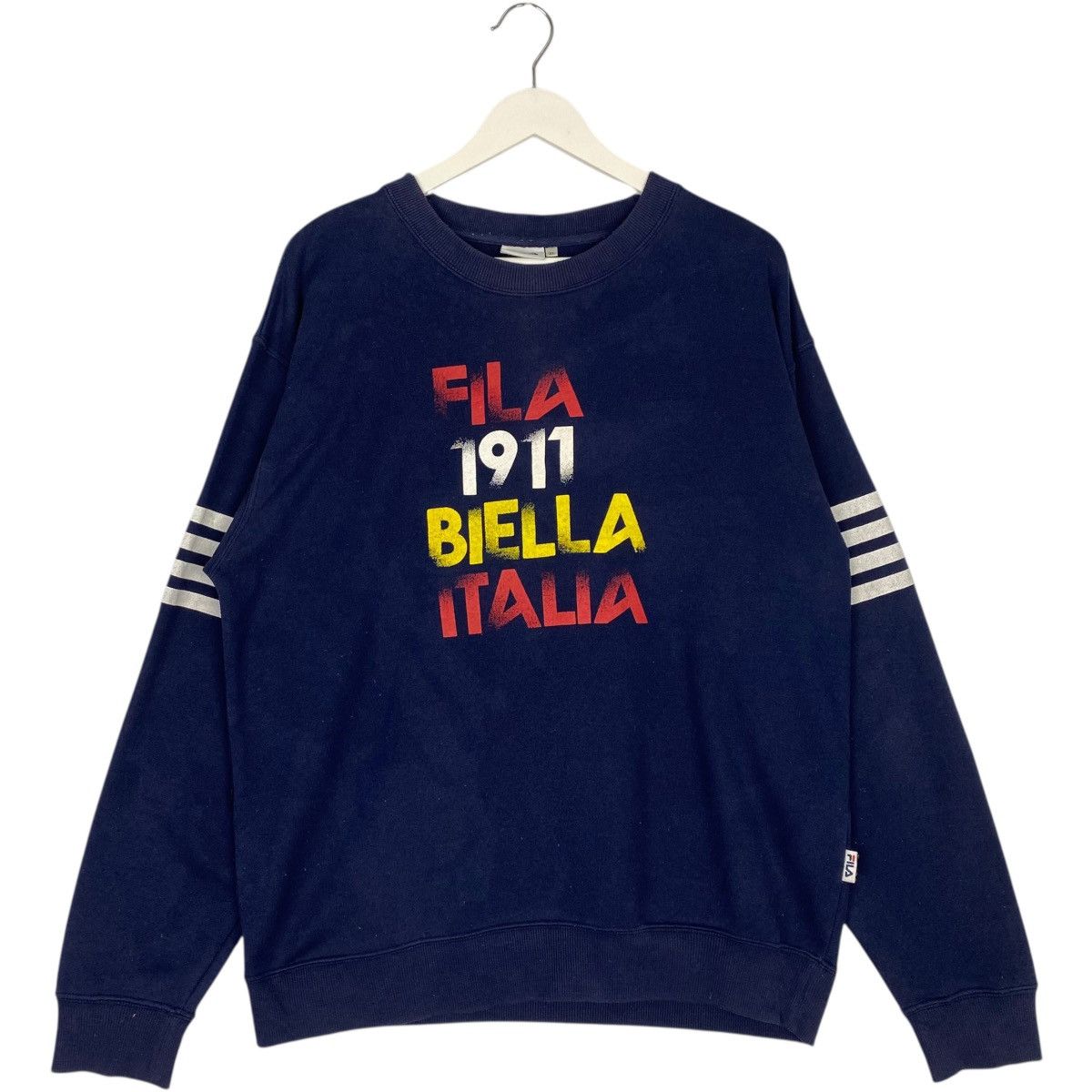 Vintage Vintage Fila Big Brand Crewneck Sweatshirt Blue Size M Size US M / EU 48-50 / 2 - 1 Thumbnail
