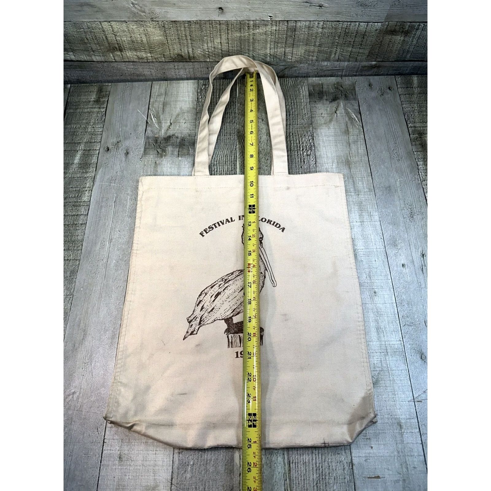 Vintage VINTAGE 1989 Festival in Florida Tote Bag Canvas Pelican Beige Women Tote Size ONE SIZE - 3 Thumbnail