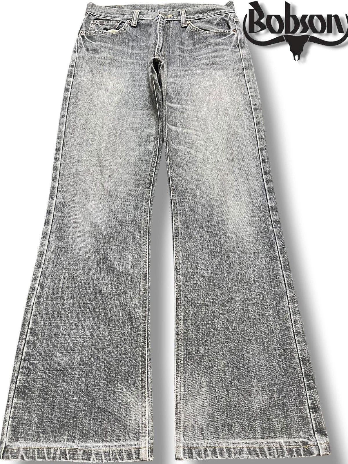 BUFFALO BOBS Vintage Bobson Chessking Flare Faded Whiskering Denim Size US 30 / EU 46 - 1 Thumbnail