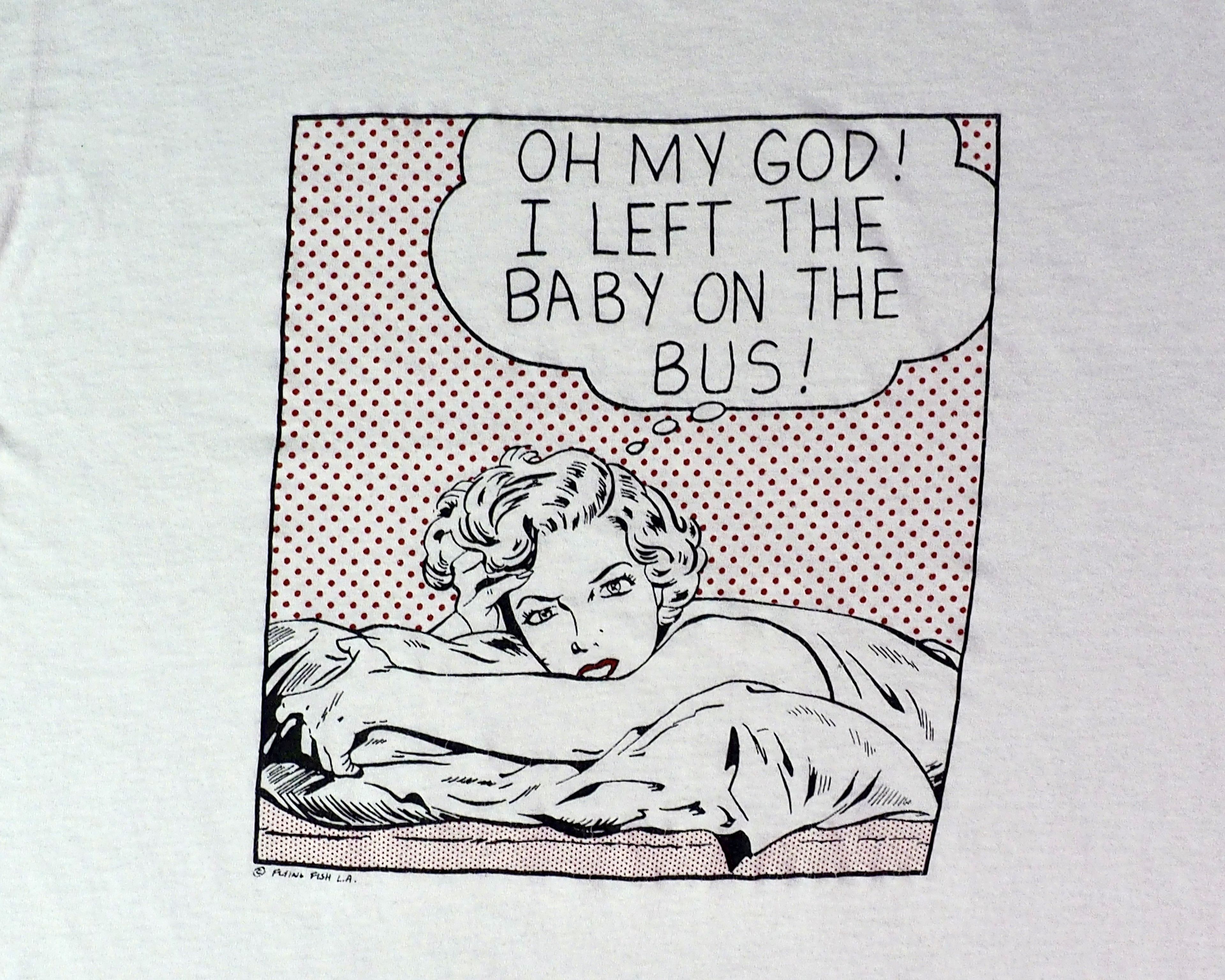 Vintage Vintage 1980s "I Left The Baby On The Bus" Pop Art Shirt XL Size US XL / EU 56 / 4 - 3 Thumbnail