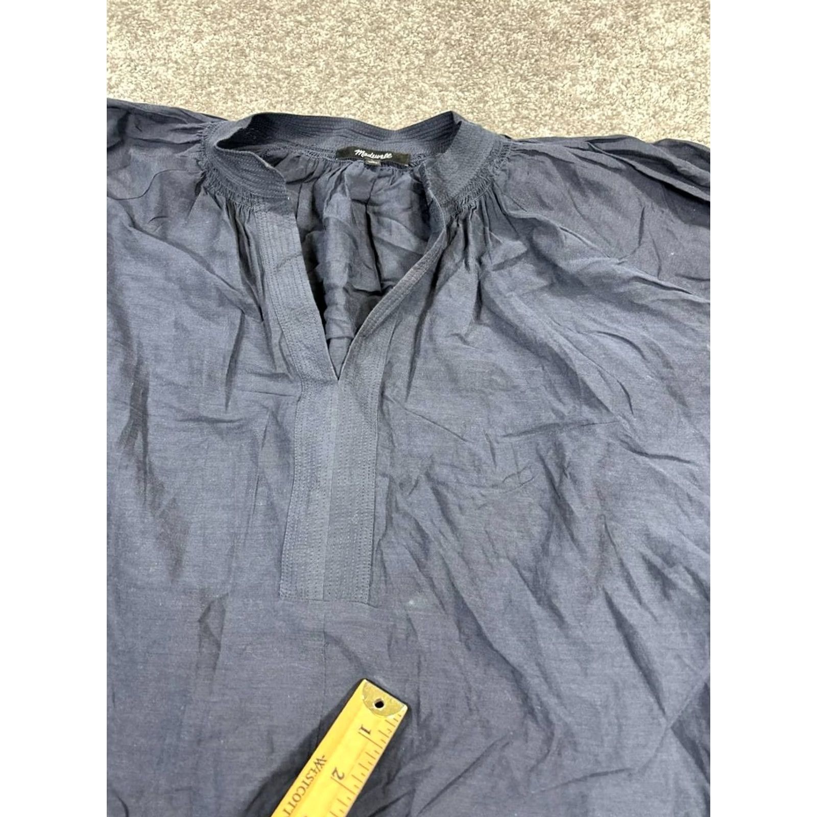 Madewell Madewell Shirt Womens Medium Blue Cotton Blend Blouse Size M / US 6-8 / IT 42-44 - 6 Thumbnail