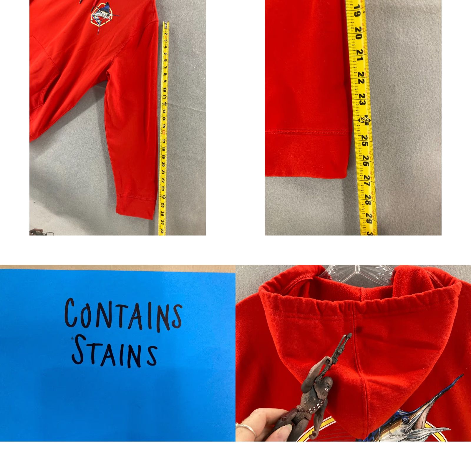 Vintage Ocean and Coast Hoodie Mens XXL Red Long Sleeve Graphic Game Fish Size US XXL / EU 58 / 5 - 9 Thumbnail