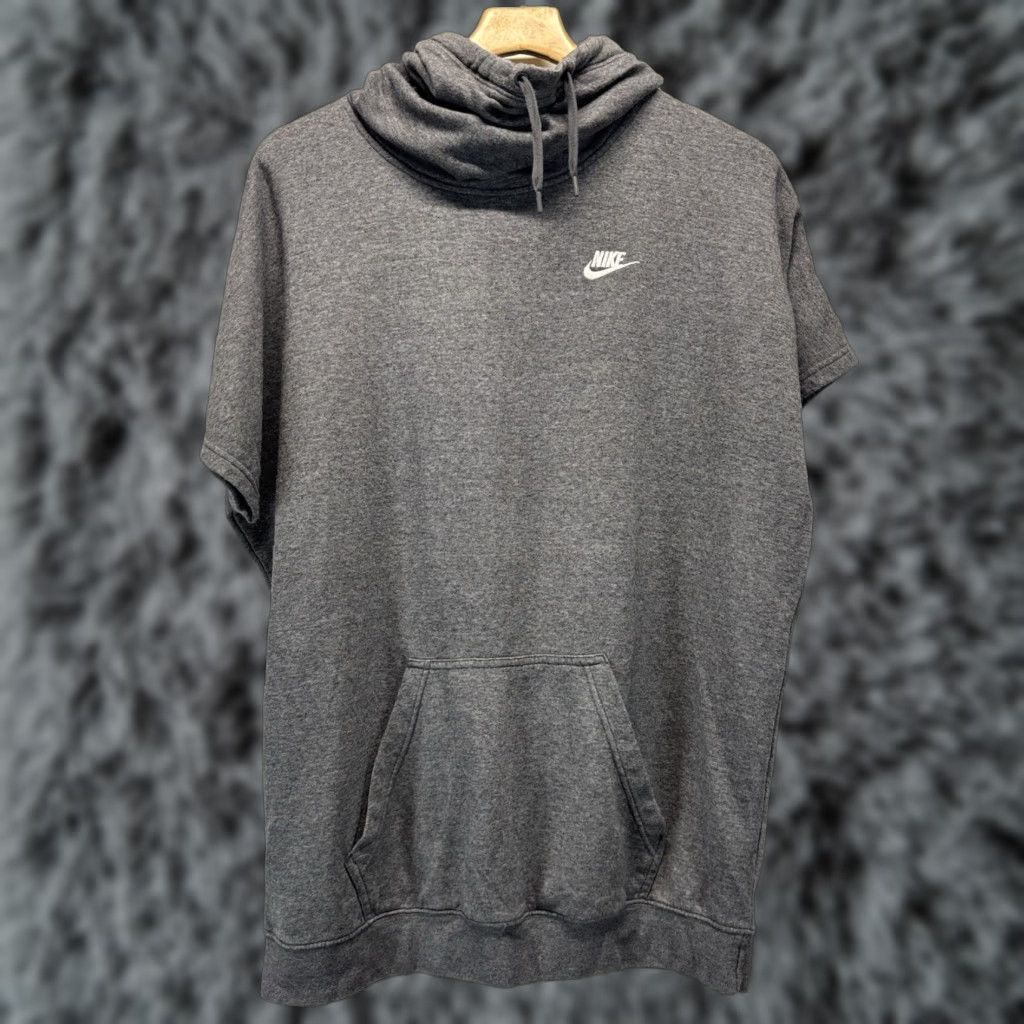 Nike Vtg Nike Hoodie Sweatshirt Sz Large Unisex Grey Cowl Neck Blue Tag Short Sleeve Size L / US 10 / IT 46 - 1 Thumbnail