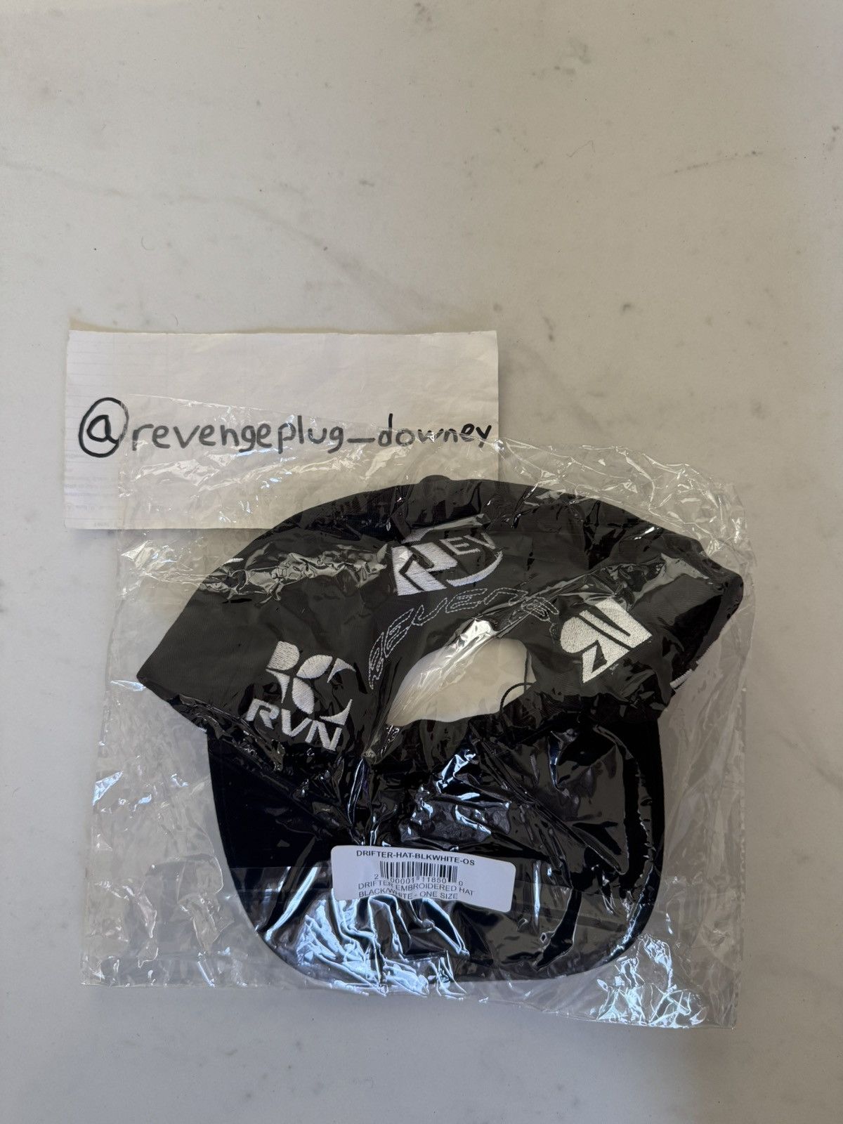 Revenge Revenge Drifter Embroidered Hat Black/White Size ONE SIZE - 2 Thumbnail