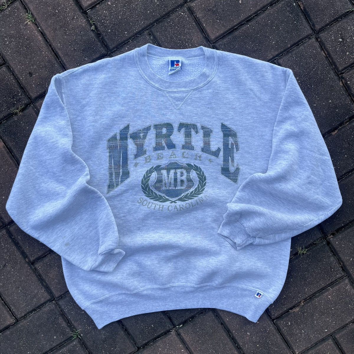 Russell Athletic × Vintage VINTAGE 90s RUSSELL MYRTLE BEACH PRINTED SWEATSHIRT Size US L / EU 52-54 / 3 - 1 Thumbnail