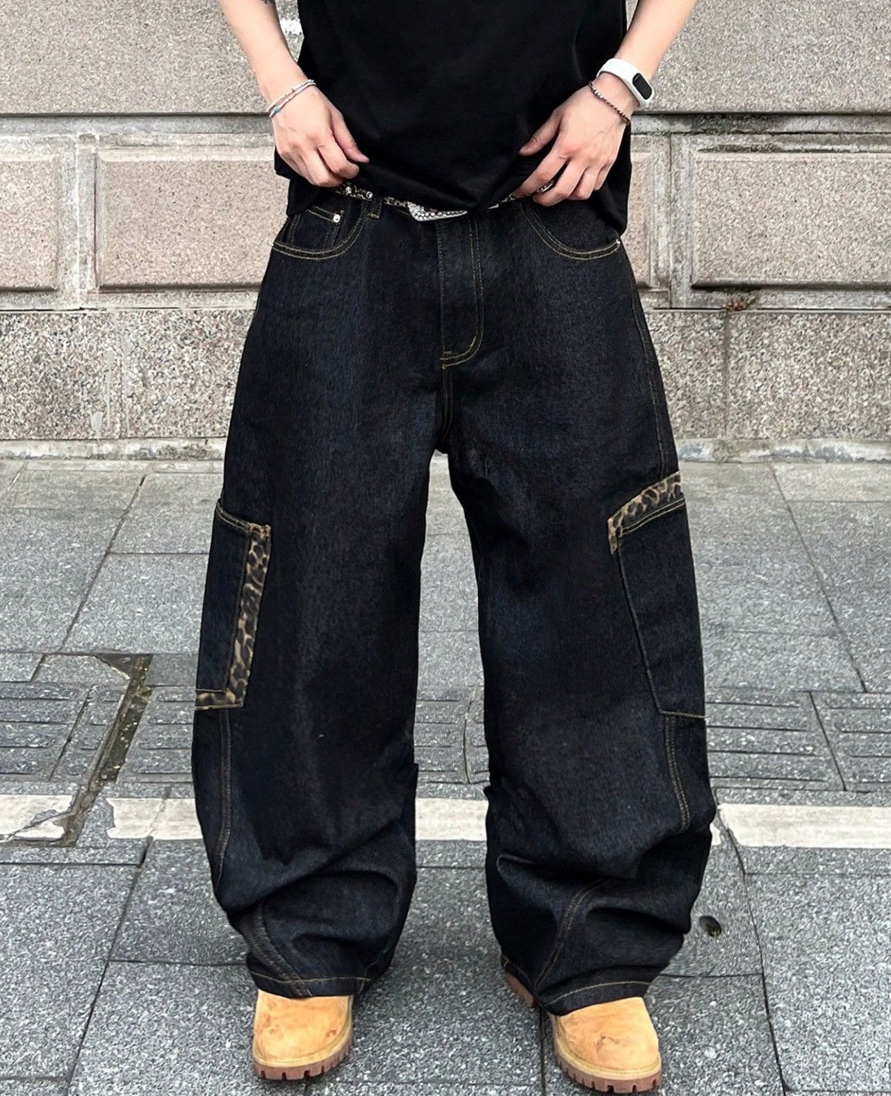 Jean Fukuoka x Hioki Baggy Patcwork Wide Leg Jeans Size US 33 - 5 Thumbnail