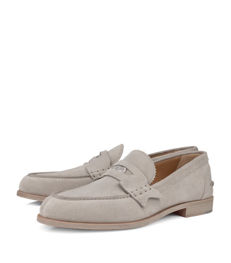 Christian Louboutin penny flat suede grey Size US 11 / EU 44 - 1 Thumbnail