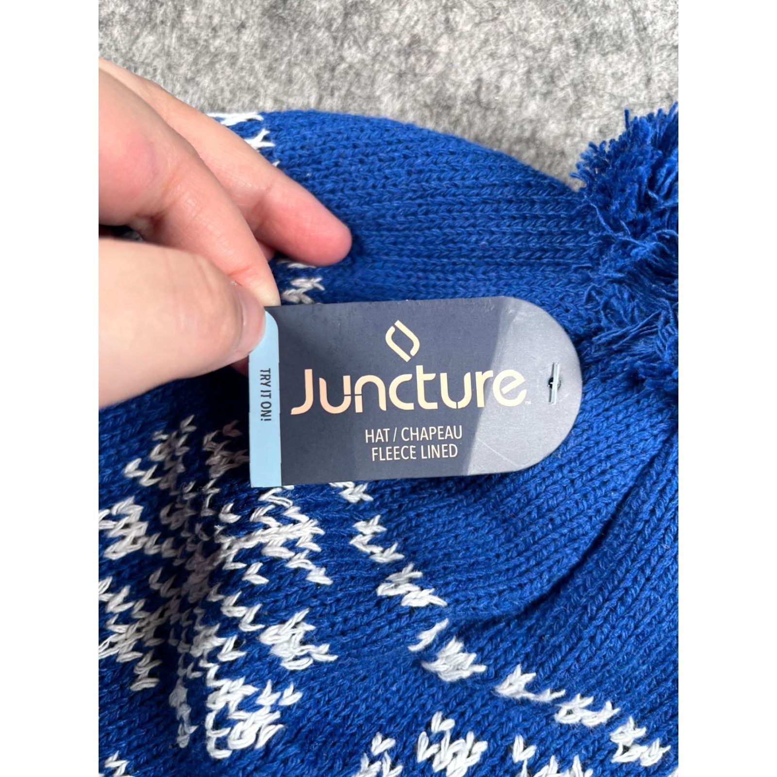 Vintage Juncture Beanie Toque Adult One Size Blue Knit Polyester Fair Isle Pom Ski NEW Size ONE SIZE - 5 Thumbnail