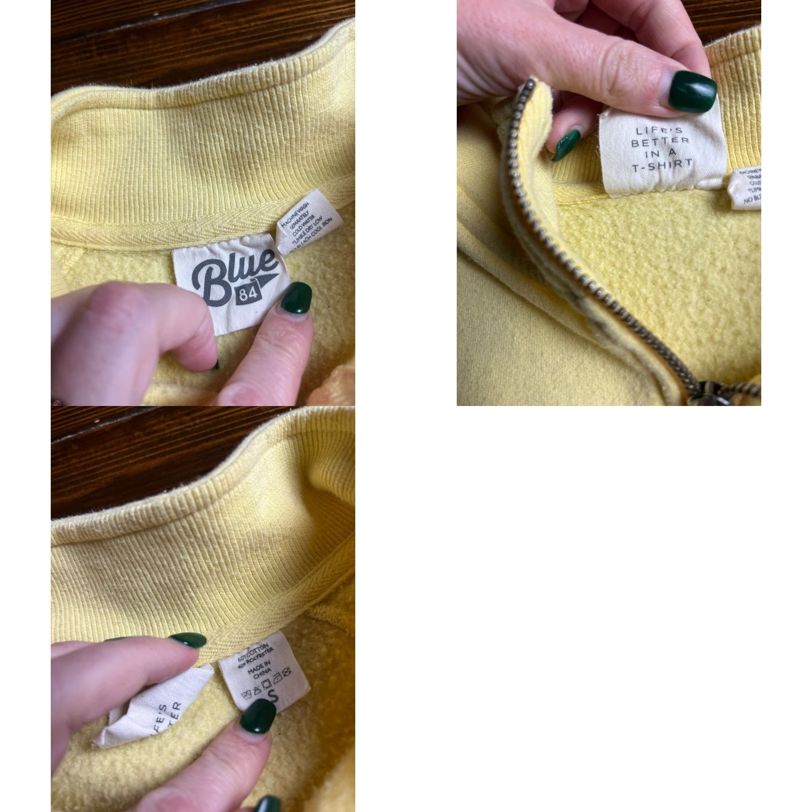 Vintage BLUE 84 Sweater Women’s Size Small Yellow Cropped 1/4 Zip NCAA Gophers UM Shirt Pullover Size S / US 4 / IT 40 - 8 Thumbnail