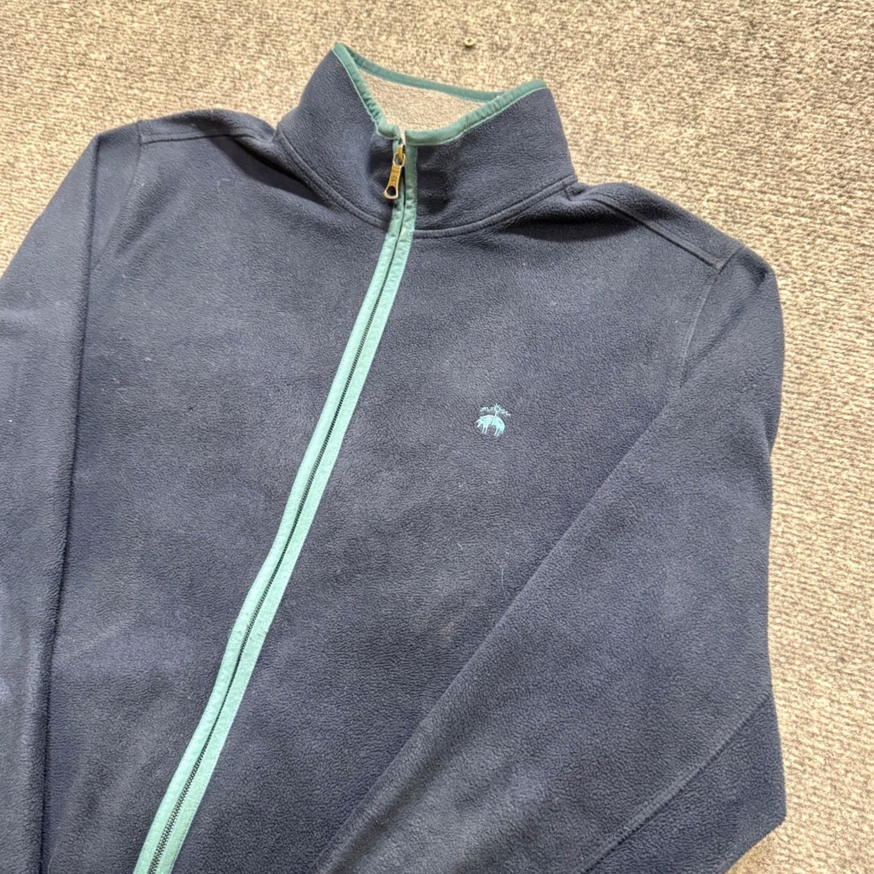 Brooks Brothers Brooks Brothers Contrast Polar Fleece Polyester Full Zip Jacket Navy Mens M Size US M / EU 48-50 / 2 - 2 Thumbnail