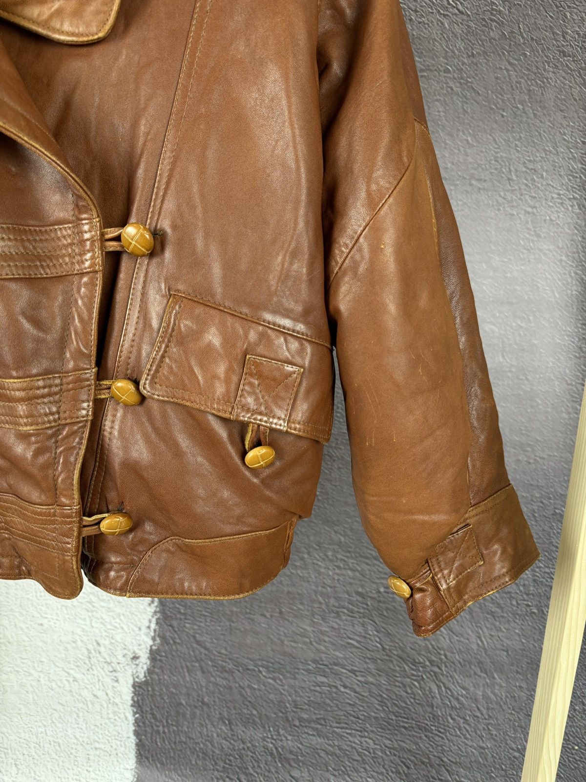 Vintage Vintage 80s 90s brown motorcycle leather Sherpa jacket Size M / US 6-8 / IT 42-44 - 6 Thumbnail