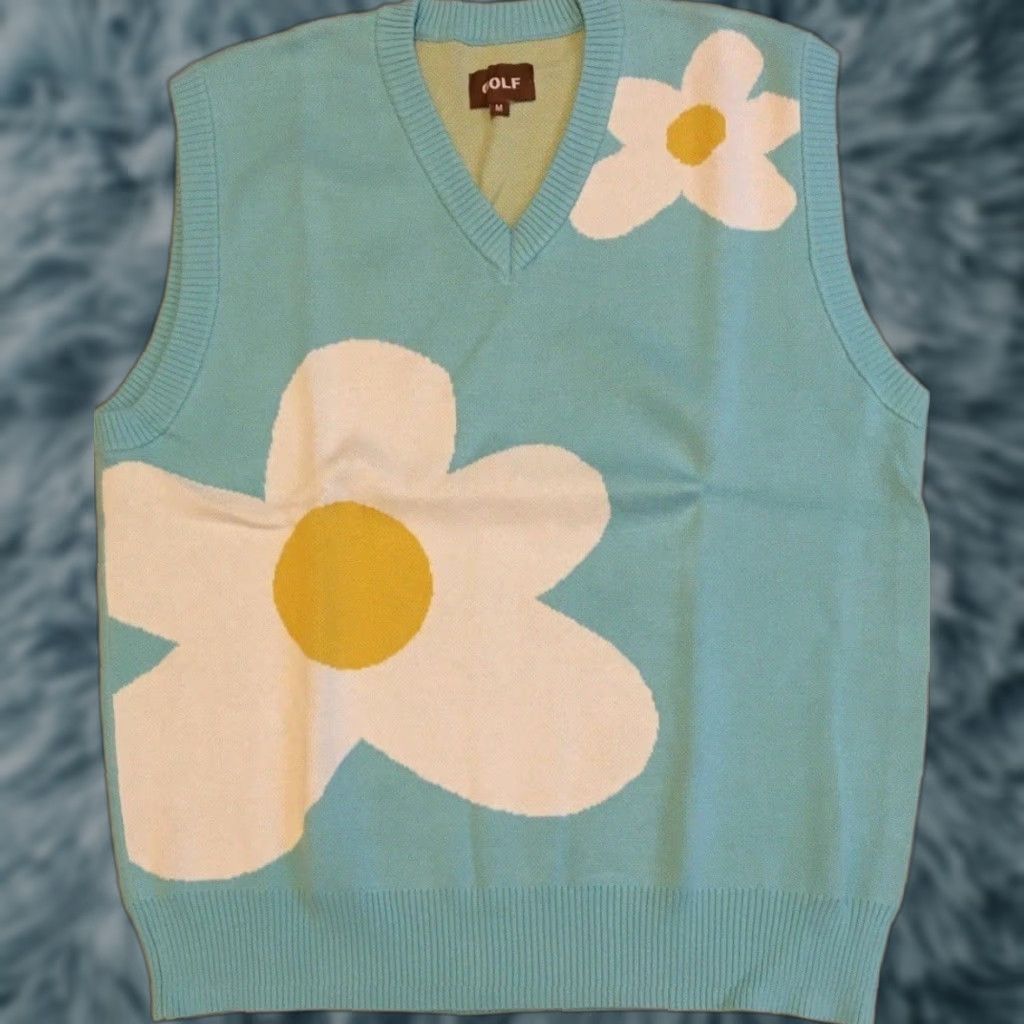 Golf Wang VINTAGE Golf Wang Le Fleur Sweater Vest Shirt Men M Blue Golf Wang Le Fleur Sweater Vest Solely from original words. Size US M / EU 48-50 / 2 - 1 Thumbnail
