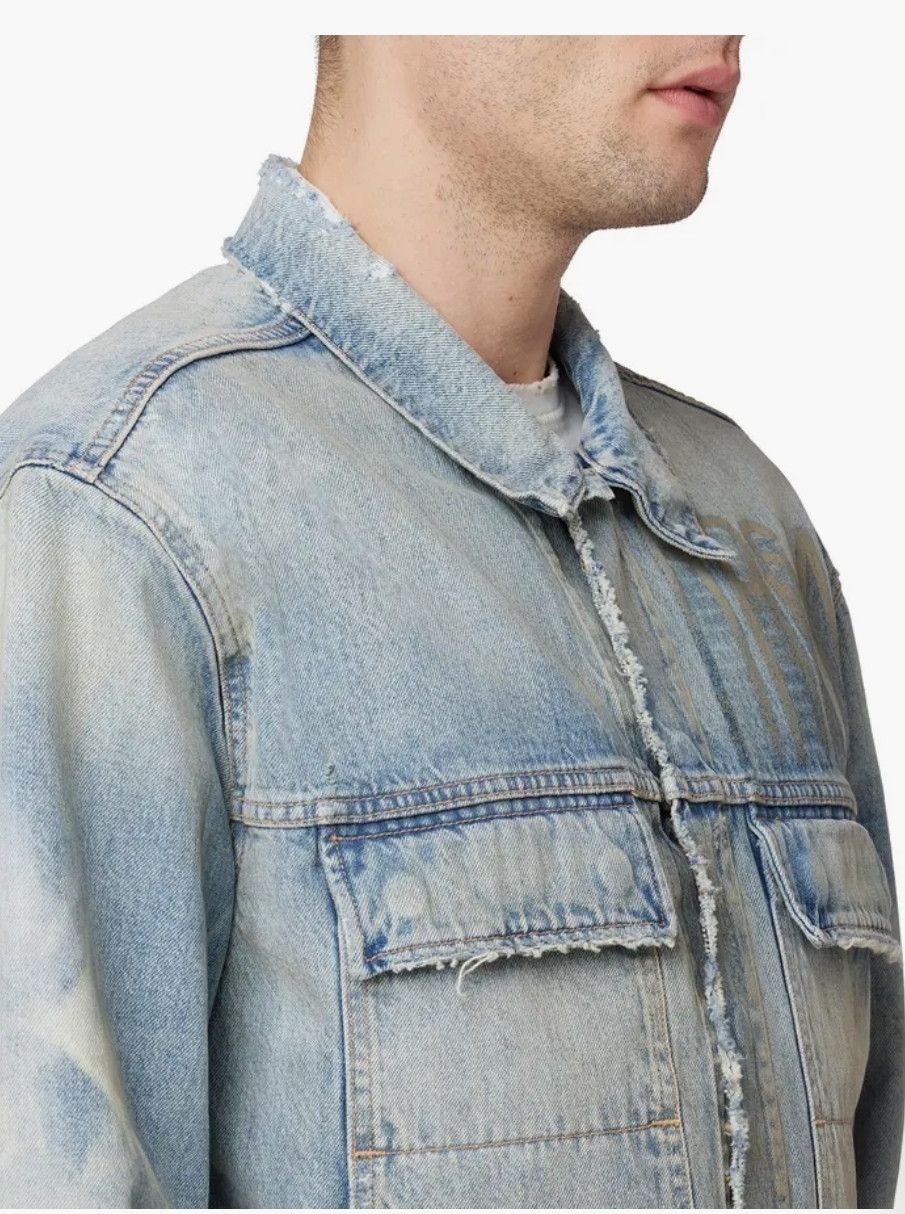 Hudson Hudson Jeans Boxy Ripped Denim Trucker Jacket Distressed Size US XXL / EU 58 / 5 - 5 Thumbnail