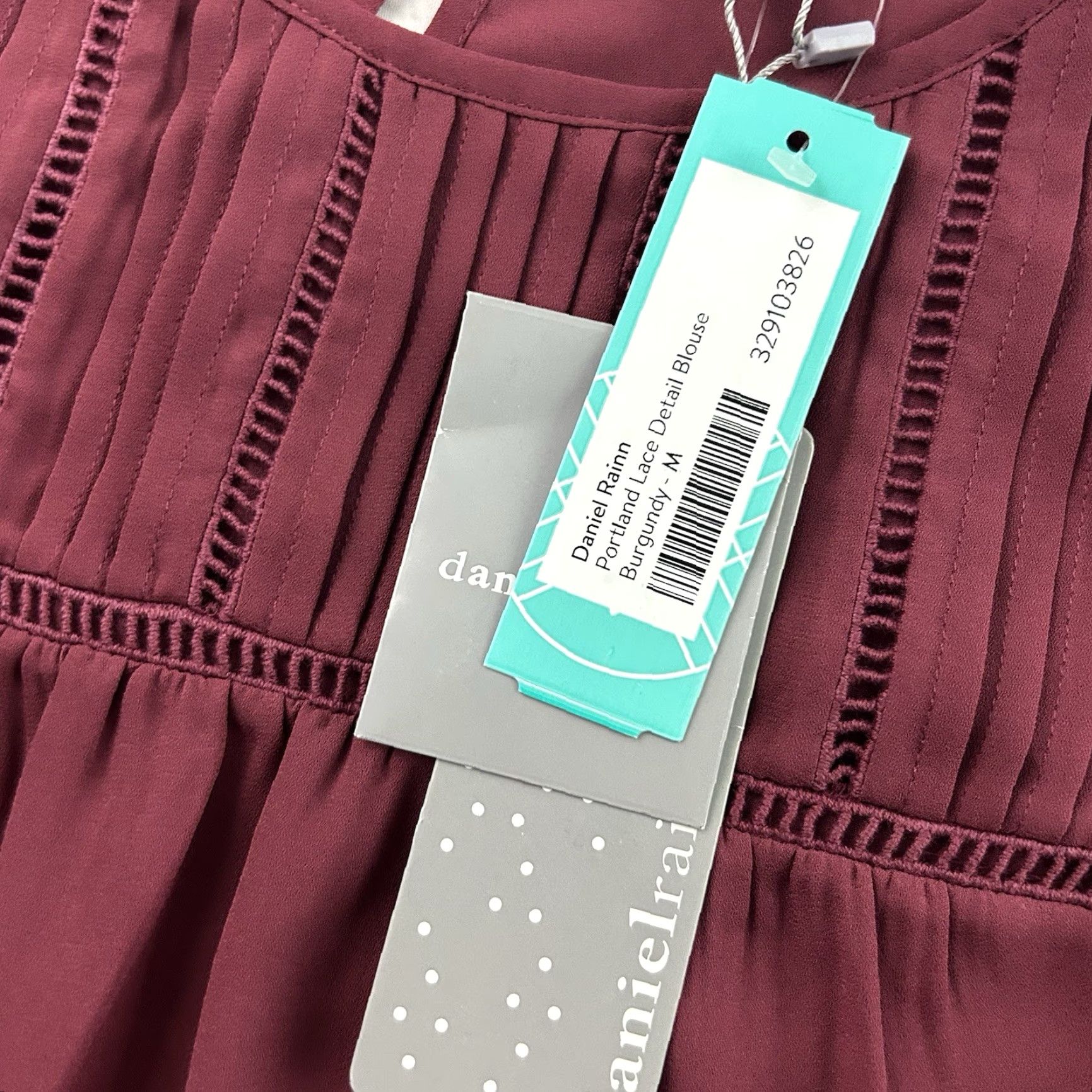 Vintage Daniel Rainn Blouse Portland Lace Detail Burgundy Women's M Red Shirt, Adult Medium, VINTAGE? (No, not vintage) Size M / US 6-8 / IT 42-44 - 5 Thumbnail