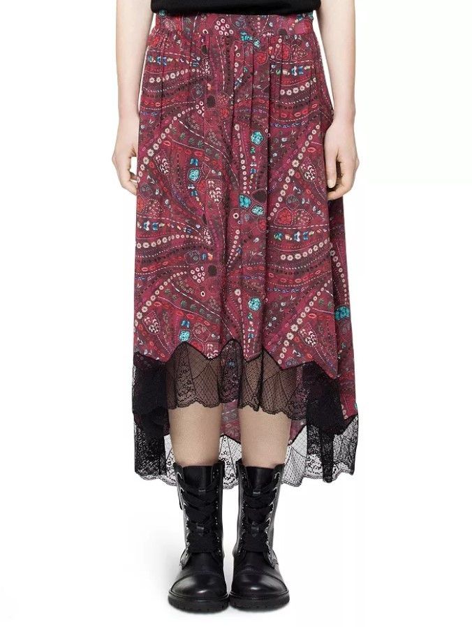 Zadig & Voltaire ZADIG & VOLTAIRE Joslin Psyche lace trim skirt. Size 40 Size 34" / US 12 / IT 48 - 11 Thumbnail