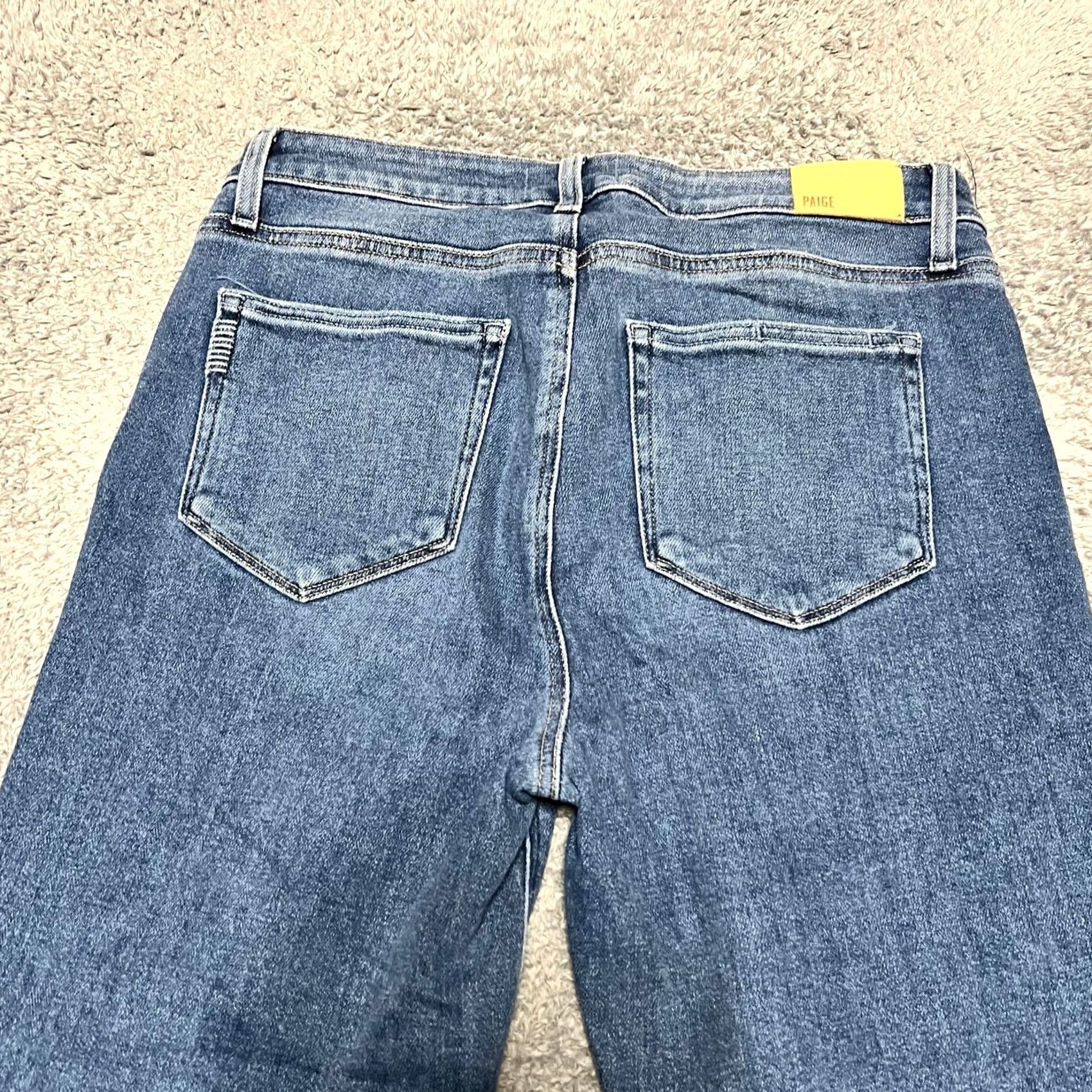 Paige Paige Jeans Womens 31 Cindy Raw Hem Straight Leg High Rise 32x27.5 Blue Jeans Womens Mens Girls Boys Size 24" / US 00 / IT 34 - 4 Thumbnail