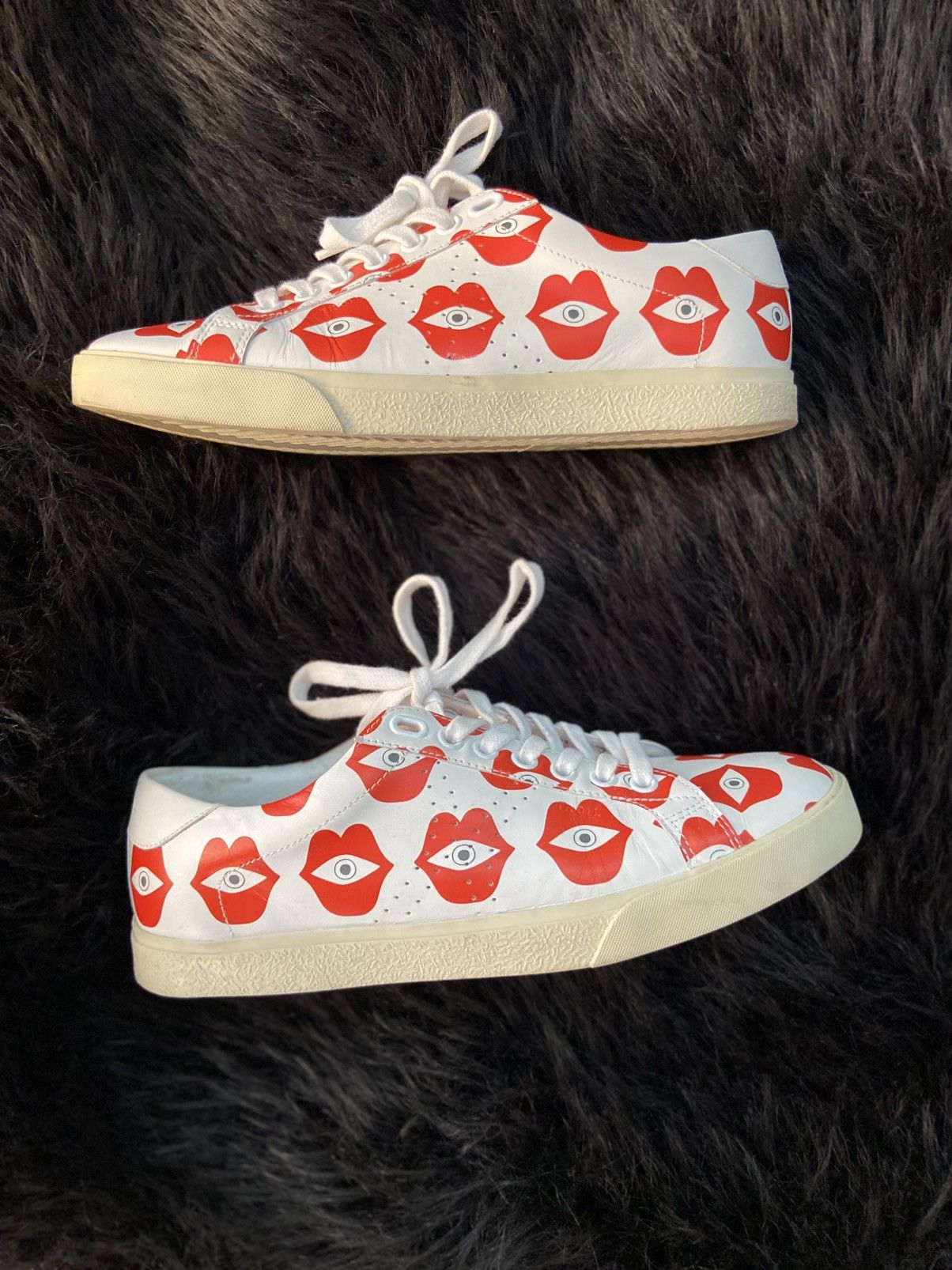 Celine Leather White Shoes, Women's (Size 7)