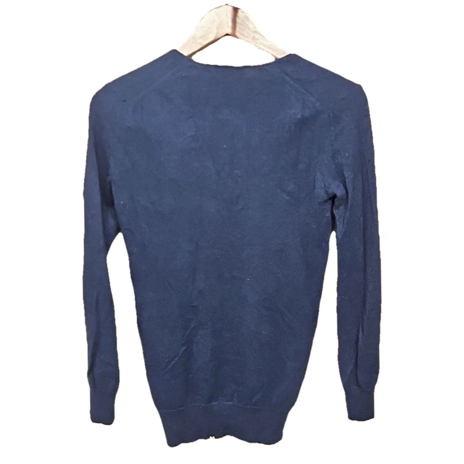 Theory Theory Sweater Women’s Petite Small V-Neck 100% Cashmere Navy Blue Pullover Size S / US 4 / IT 40 - 6 Thumbnail