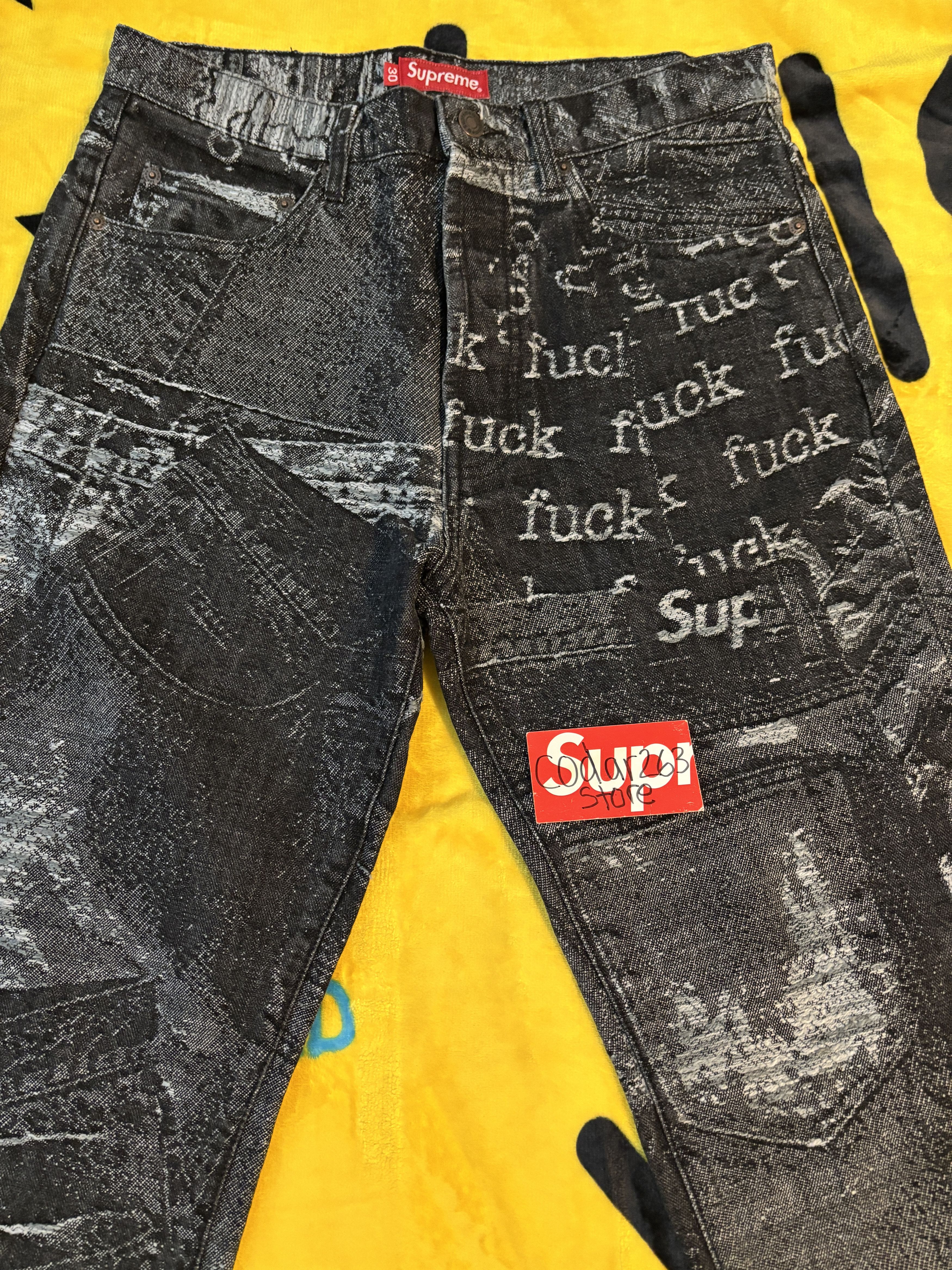 Supreme Archive Fuck Denim Jacquard Regular Jeans Supreme Pants Size US 30 / EU 46 - 5 Thumbnail