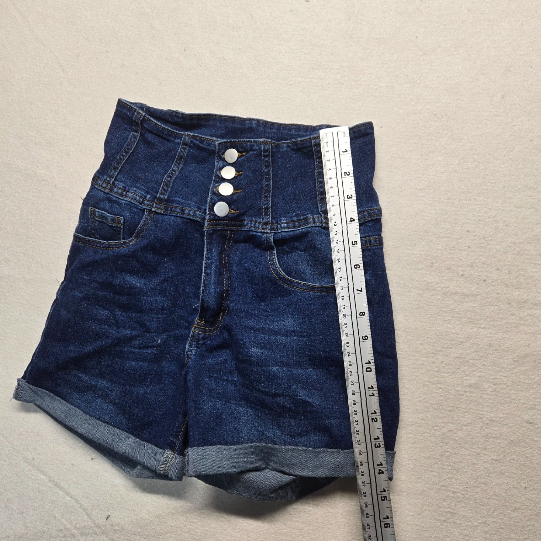 Denime Blue Maternity Denim Shorts Women's Size M Medium Dark Wash Denim Shorts Maternity Women Blue Size M Medium Dark Wash Size 32" / US 10 / IT 46 - 4 Thumbnail
