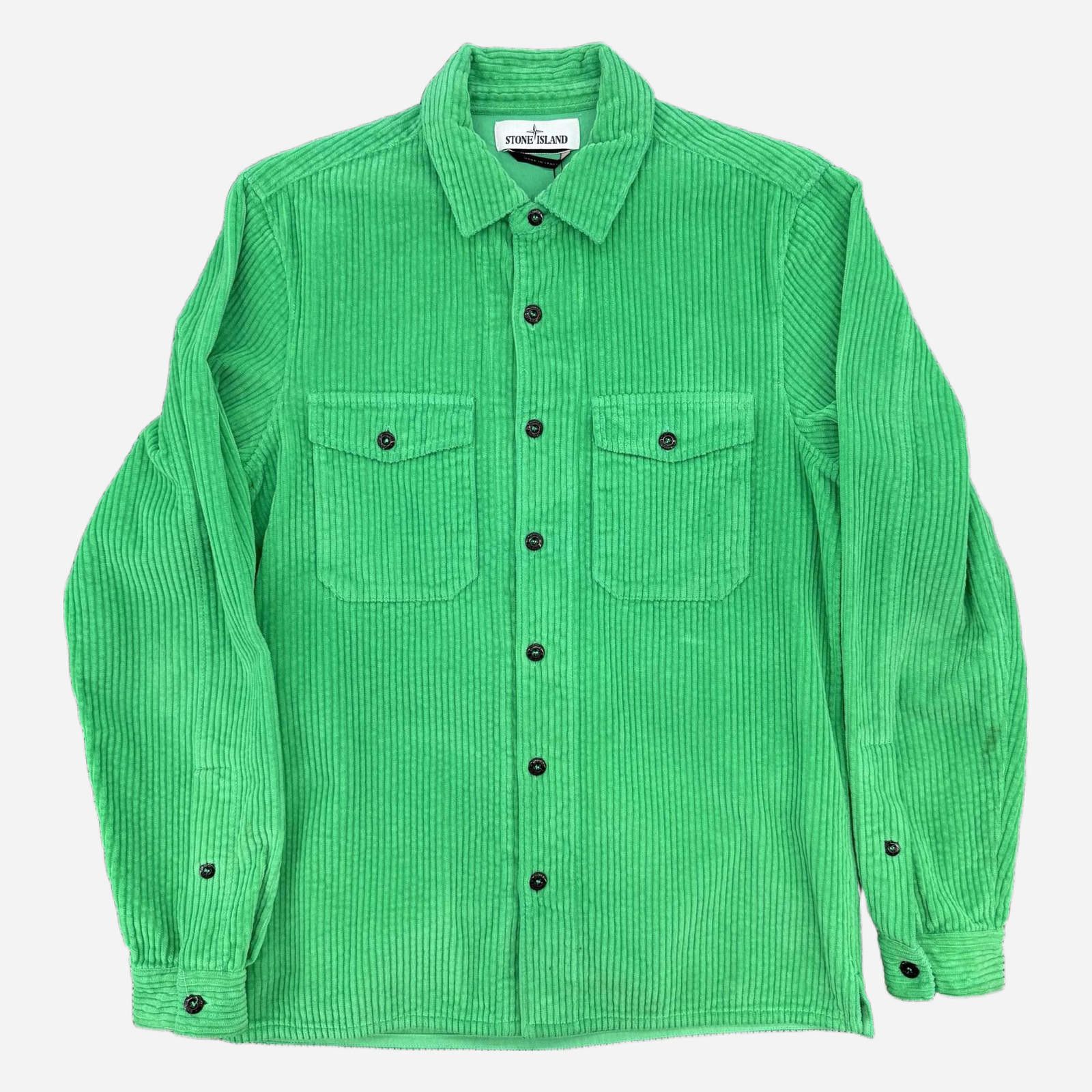 Stone Island Stone Island Micro Green Corduroy Button Up Size US S / EU 44-46 / 1 - 1 Thumbnail