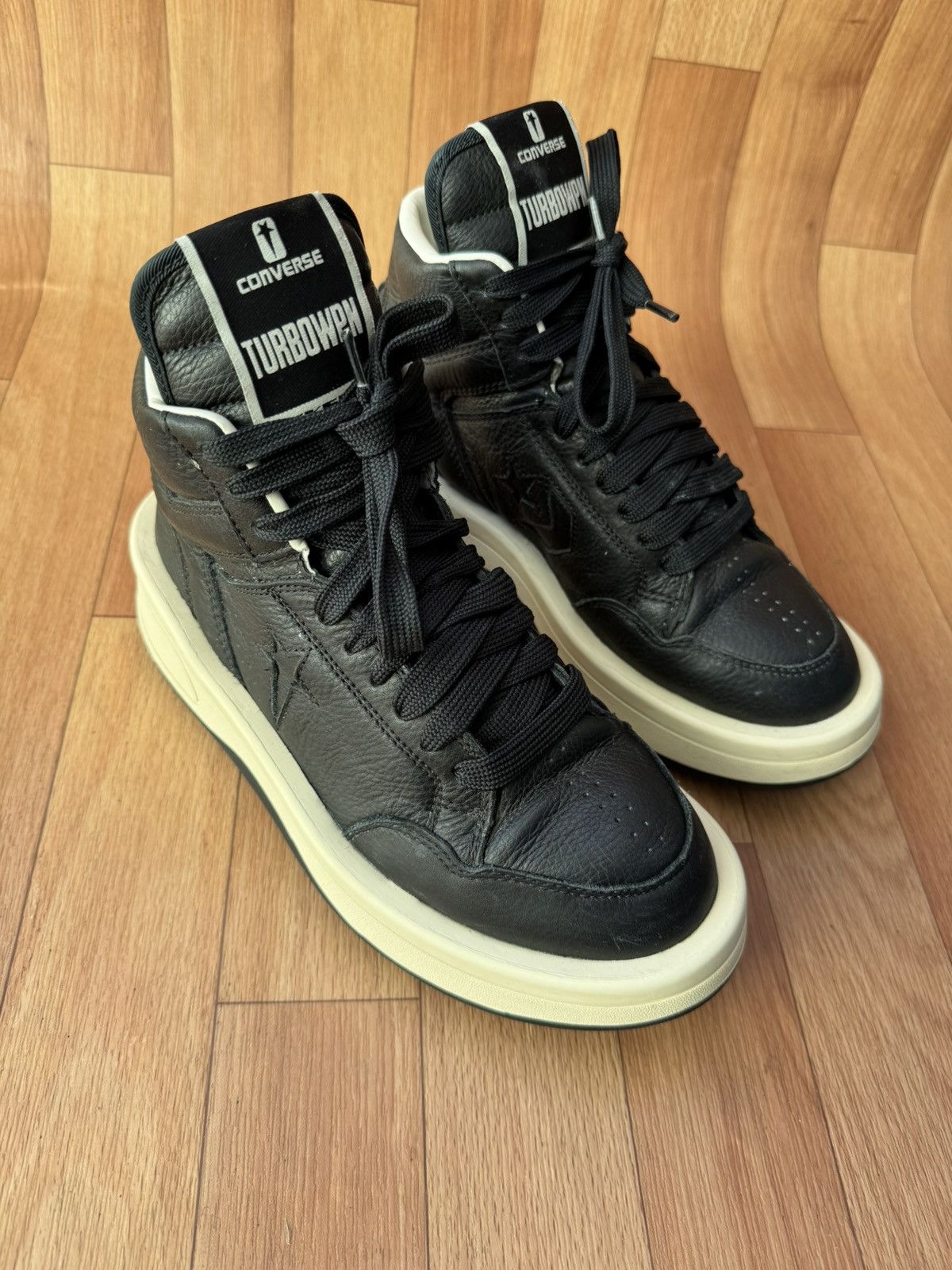 Converse × Rick Owens Drkshdw Turbowpn black cloud sneakers Size US 8.5 / IT 38.5 - 1 Thumbnail