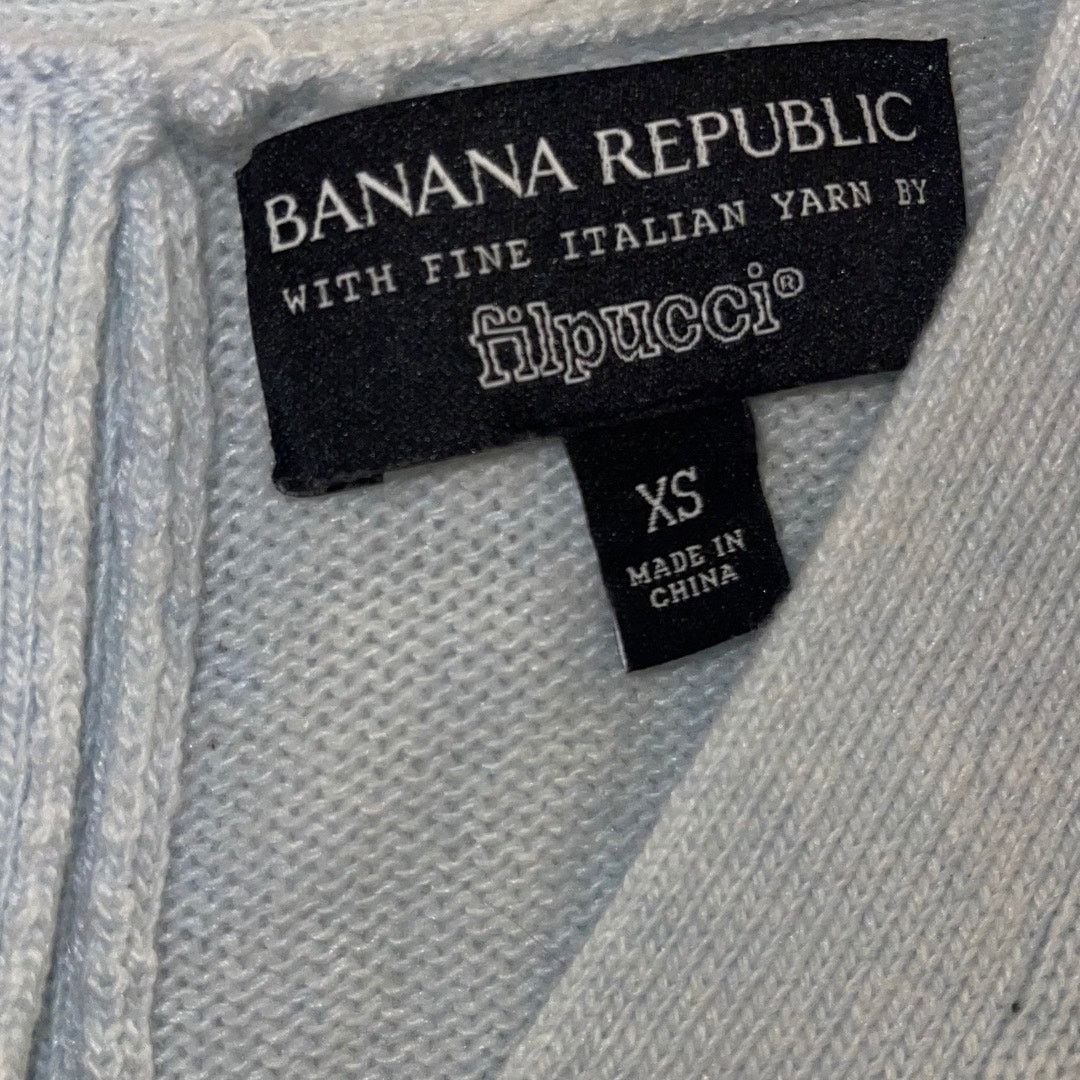 Banana Republic Banana Republic Sky Blue Fine Italian Yarn V-neck Sweater Size XS / US 0-2 / IT 36-38 - 3 Thumbnail