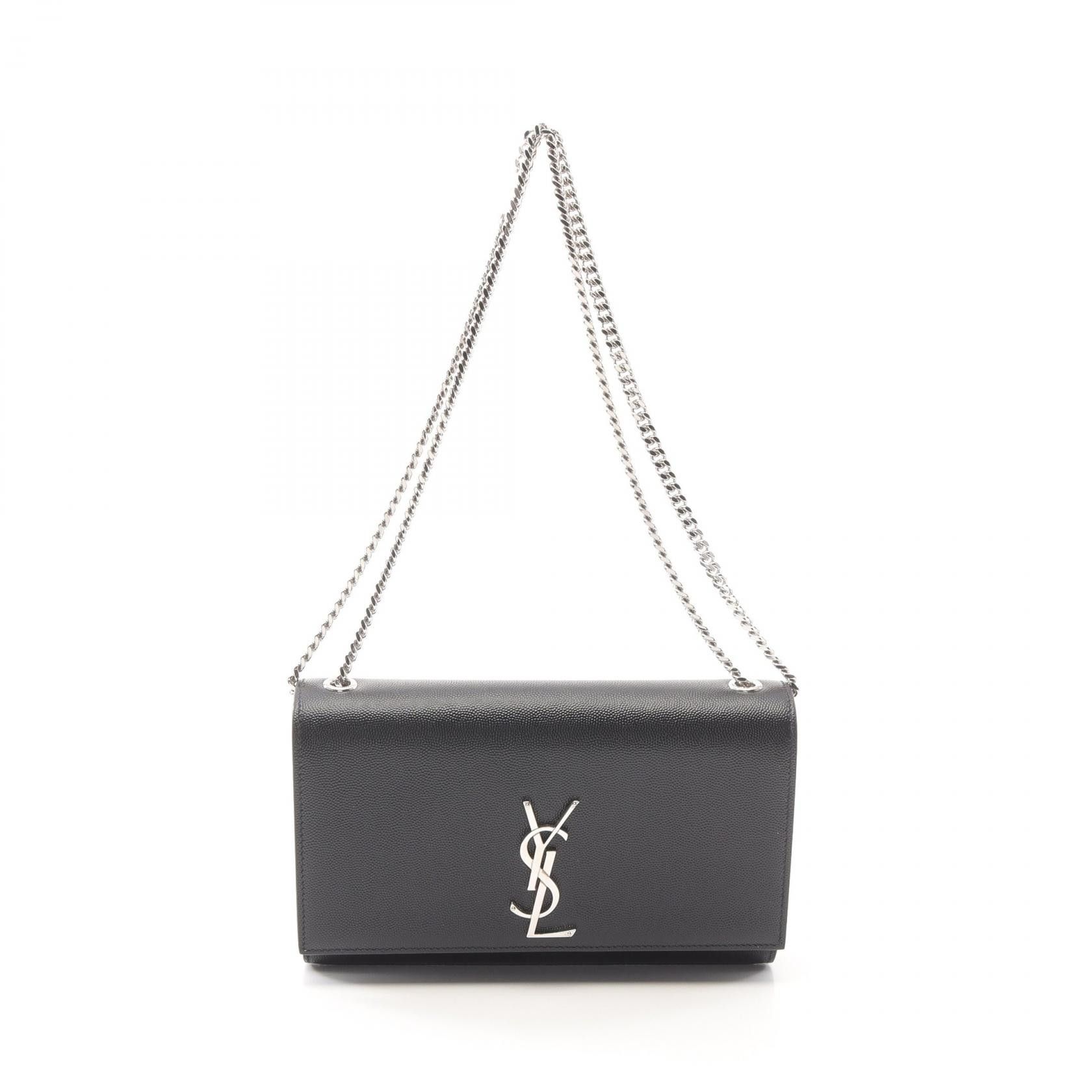 YVES Saint Laurent Paris Kate Calfskin Shoulder Bag Leather Shoulder Bag 364021 in Black, Women's