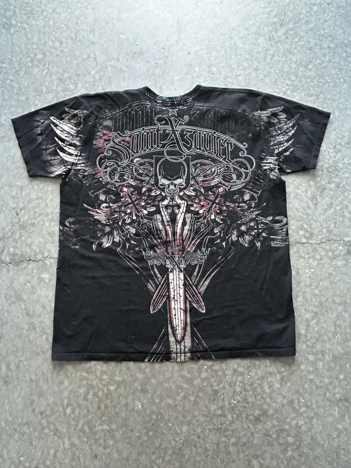 Vintage Vintage Y2K Saint Xzavier Graphic Tee Skater Style Size US XL / EU 56 / 4 - 4 Thumbnail