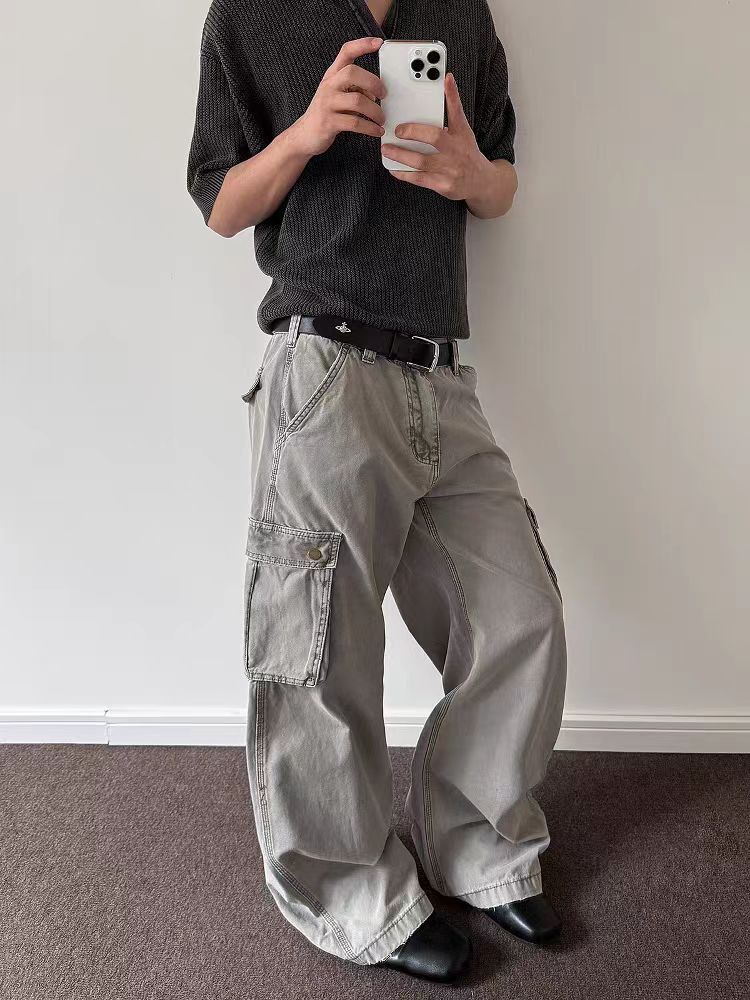 Designer × Jean × Vintage Washed street hip-hop workwear baggy jeans Size US 30 / EU 46 - 2 Thumbnail